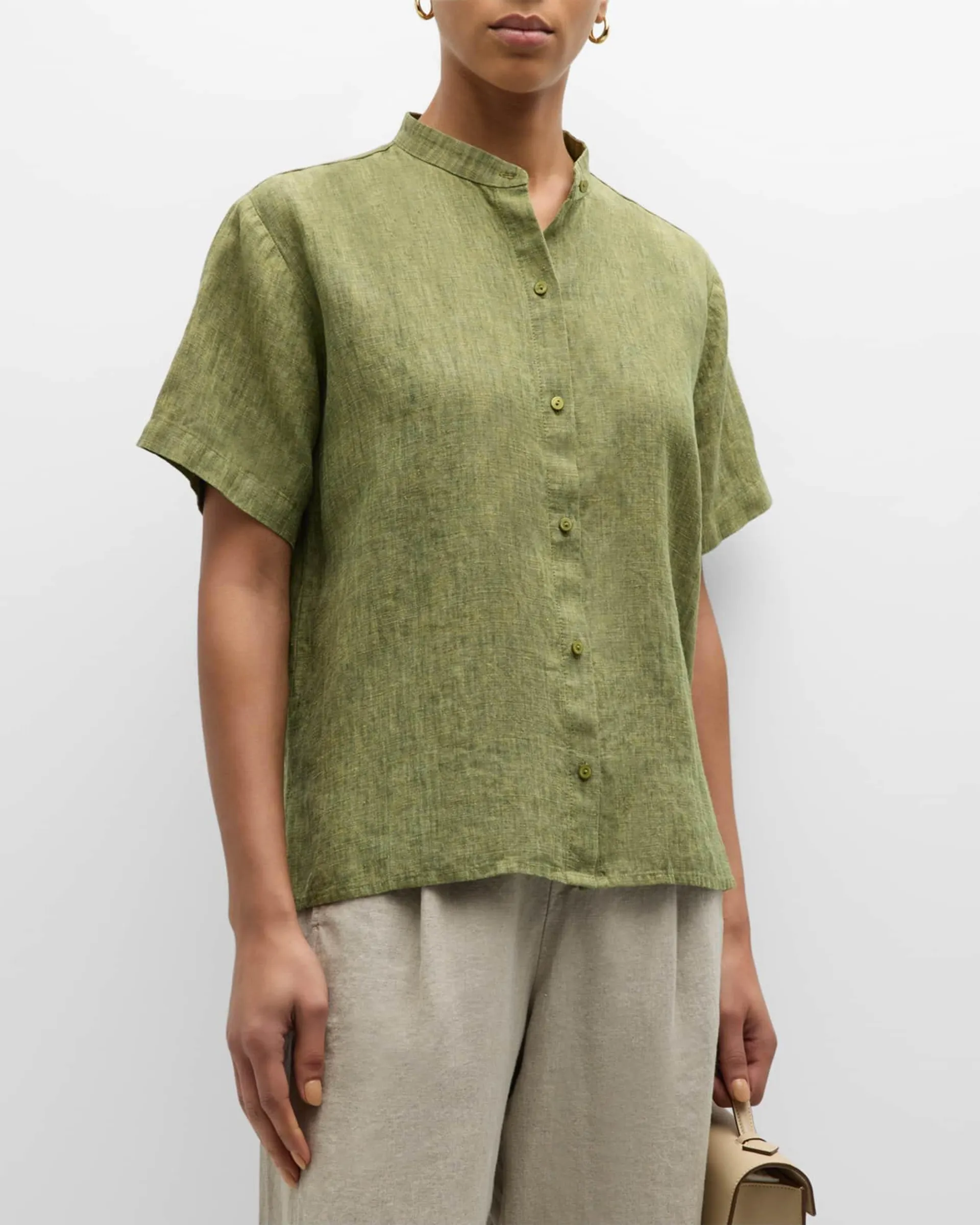 Boxy Button-Down Organic Linen Shirt