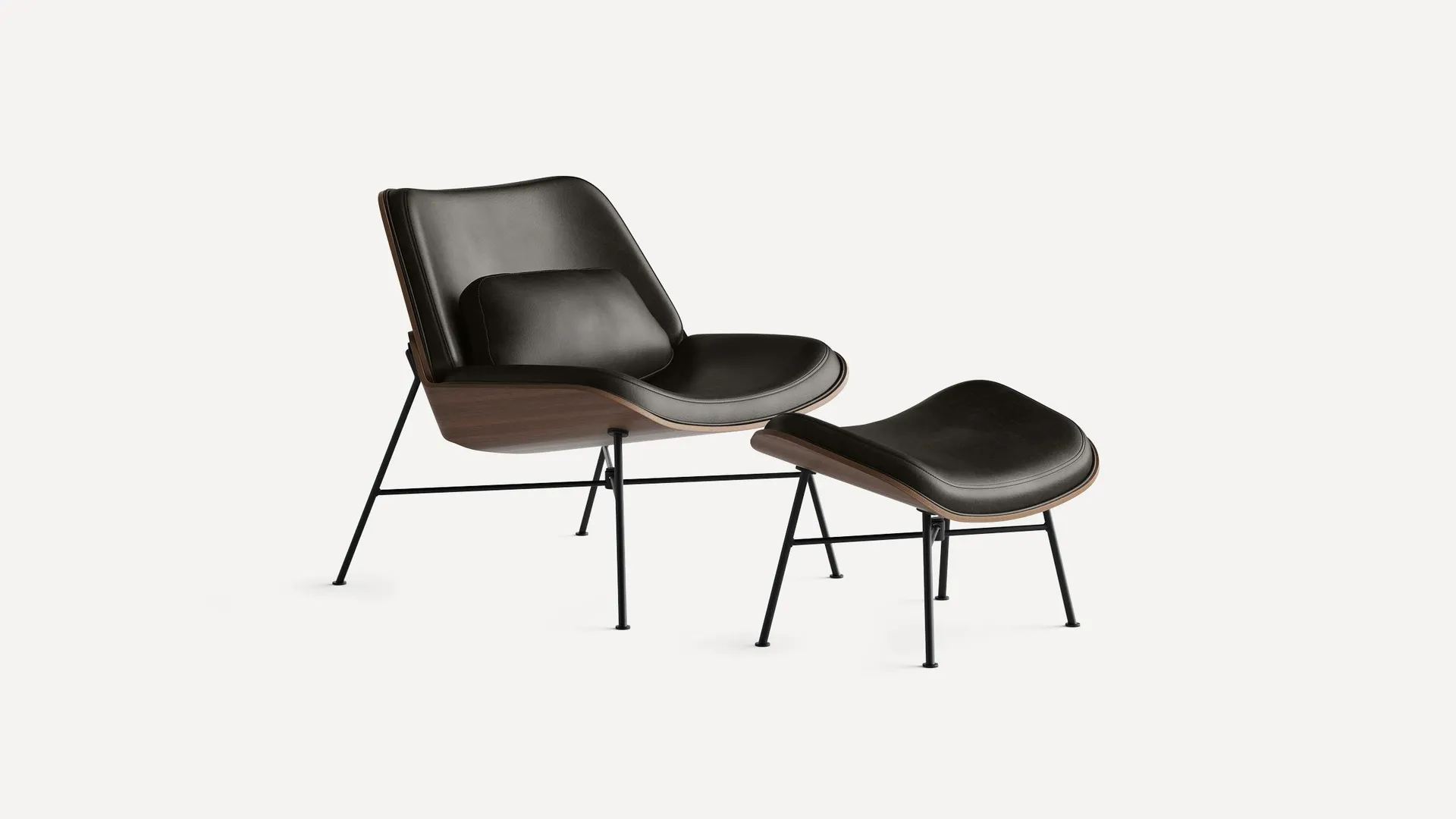 Vesper Leather & Wood Lounge Chair