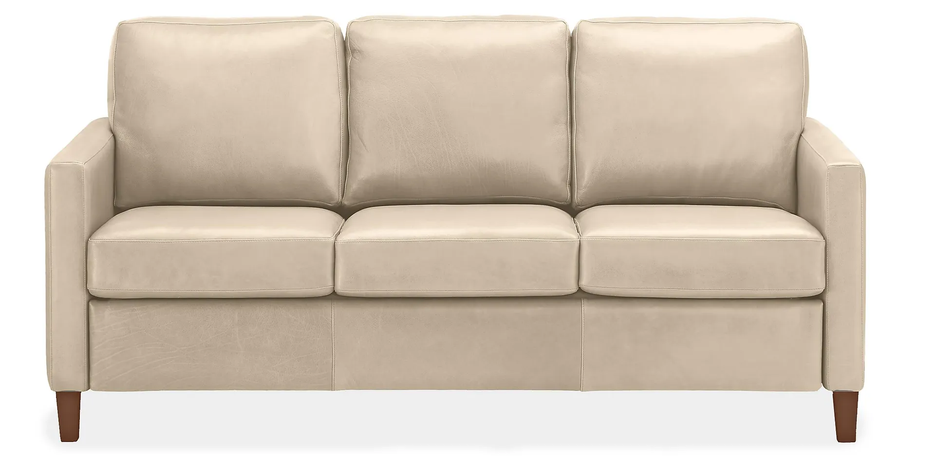 Berin Thin Arm 78" Three-Cushion Queen Plus Sleeper Sofa in Cyrus Ivory Leather