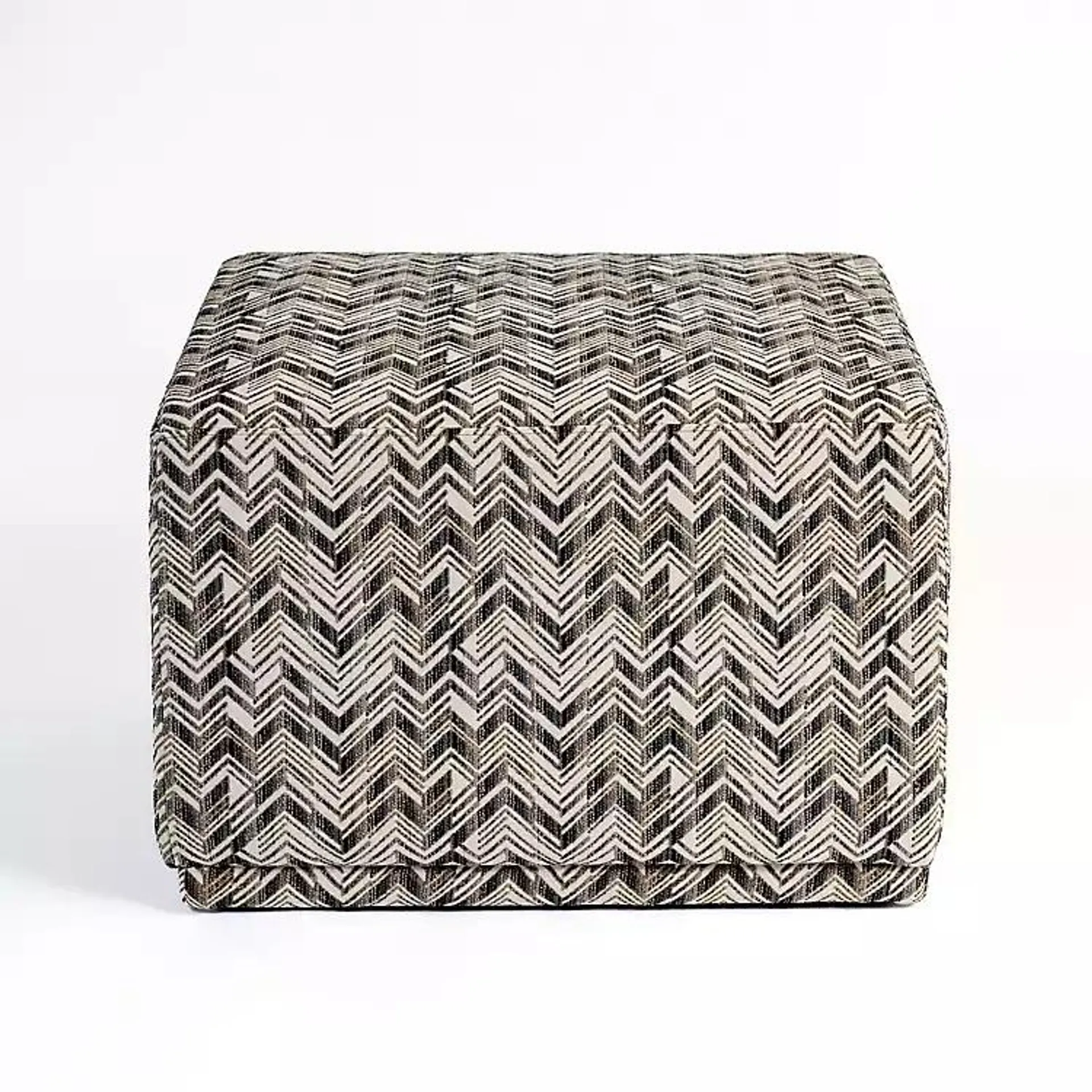 Zig Zag Upholstered Ottoman