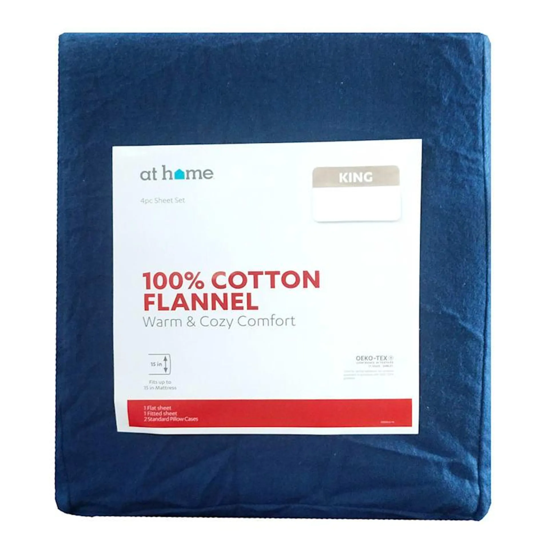 Solid Blue Flannel Sheet Set, King