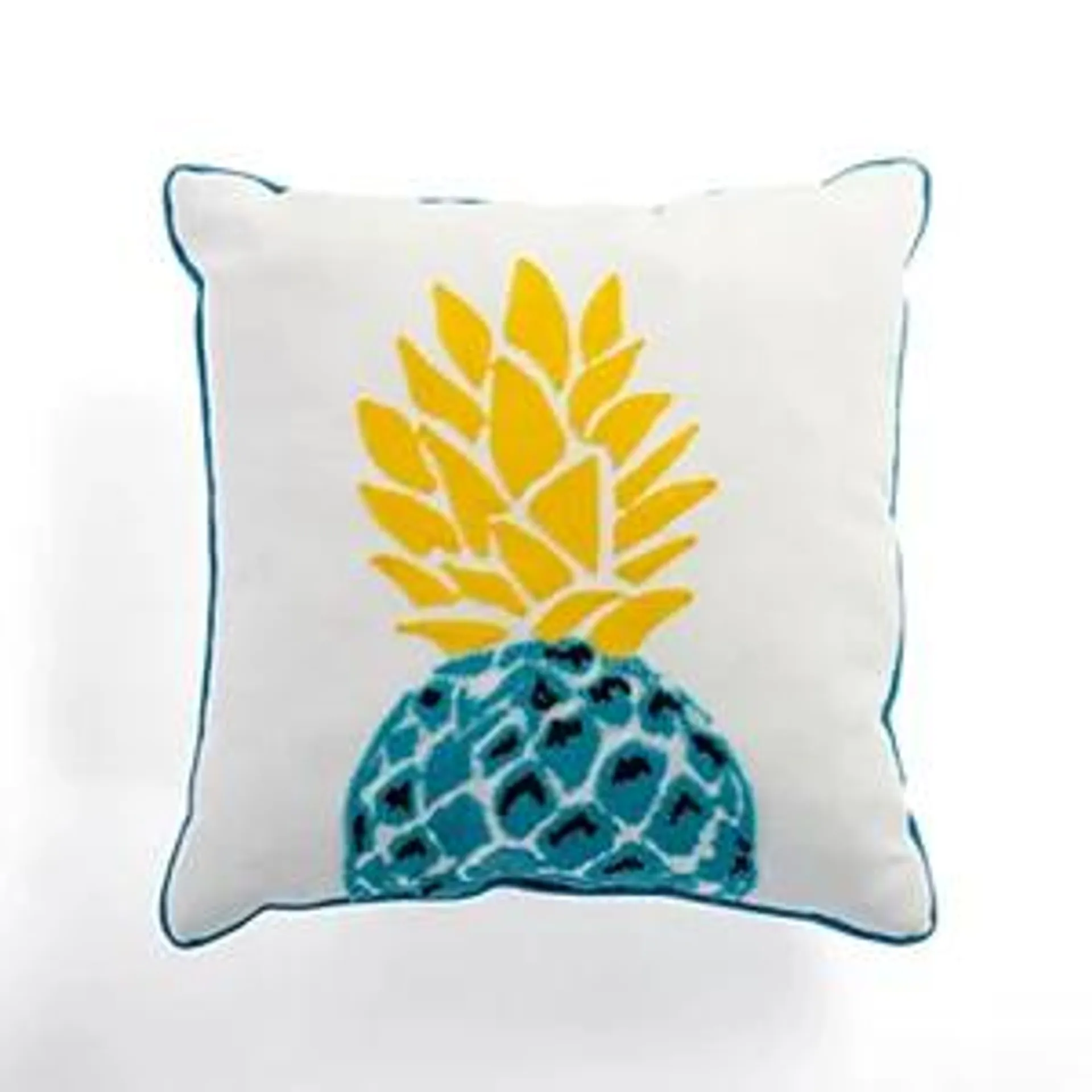 Embroidered Pineapple Outdoor Pillow