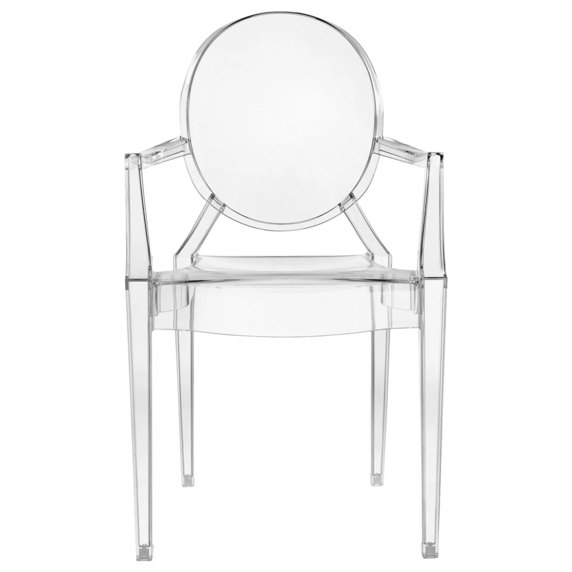 Set of 2 Kartell Louis Ghost Armchairs in Crystal by Philippe Starck
