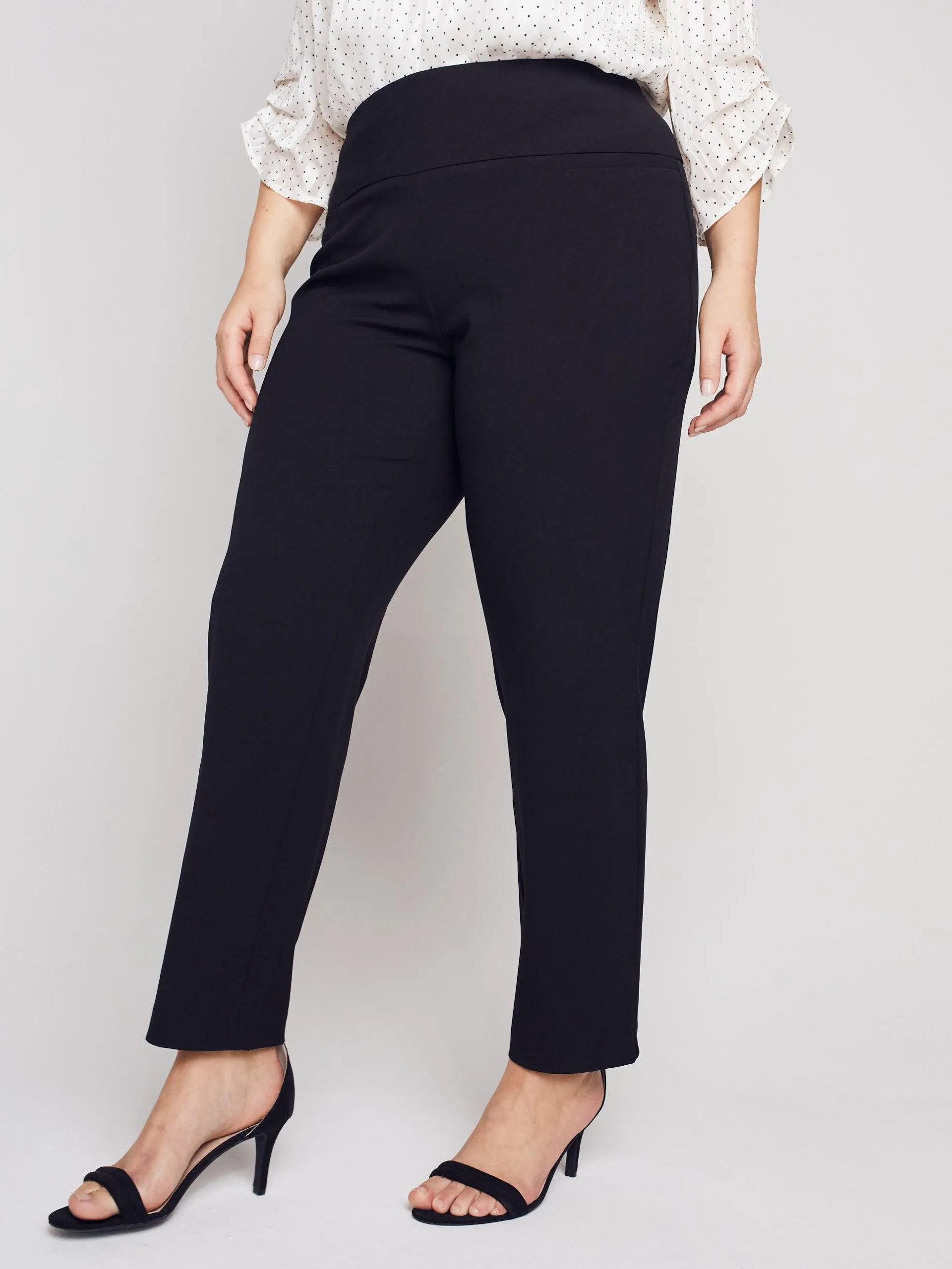 Roz & Ali Secret Agent Pants with Slim Leg & Wide Waistband - Plus