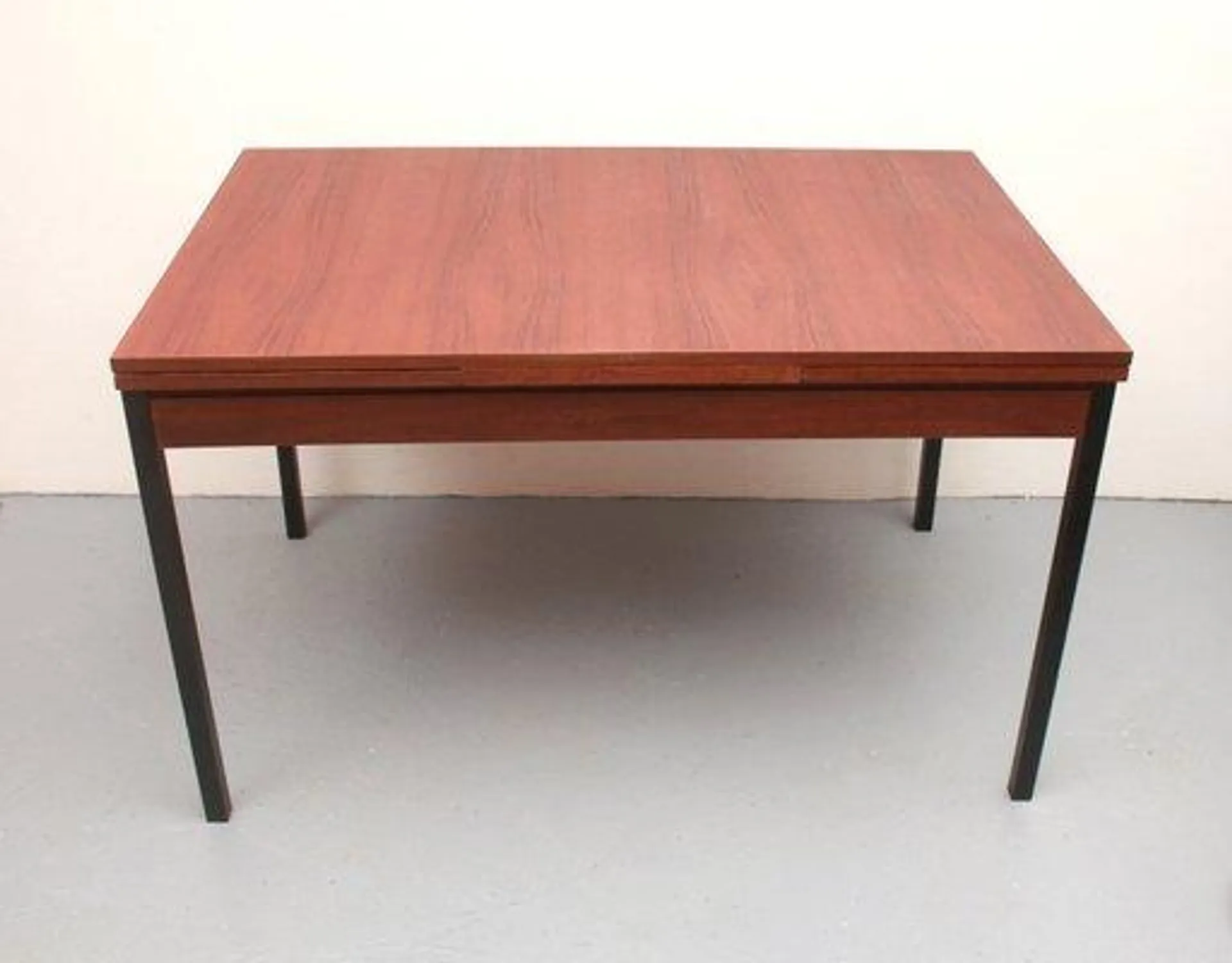 Extendable Dining Table in Teak and Metal, 1965