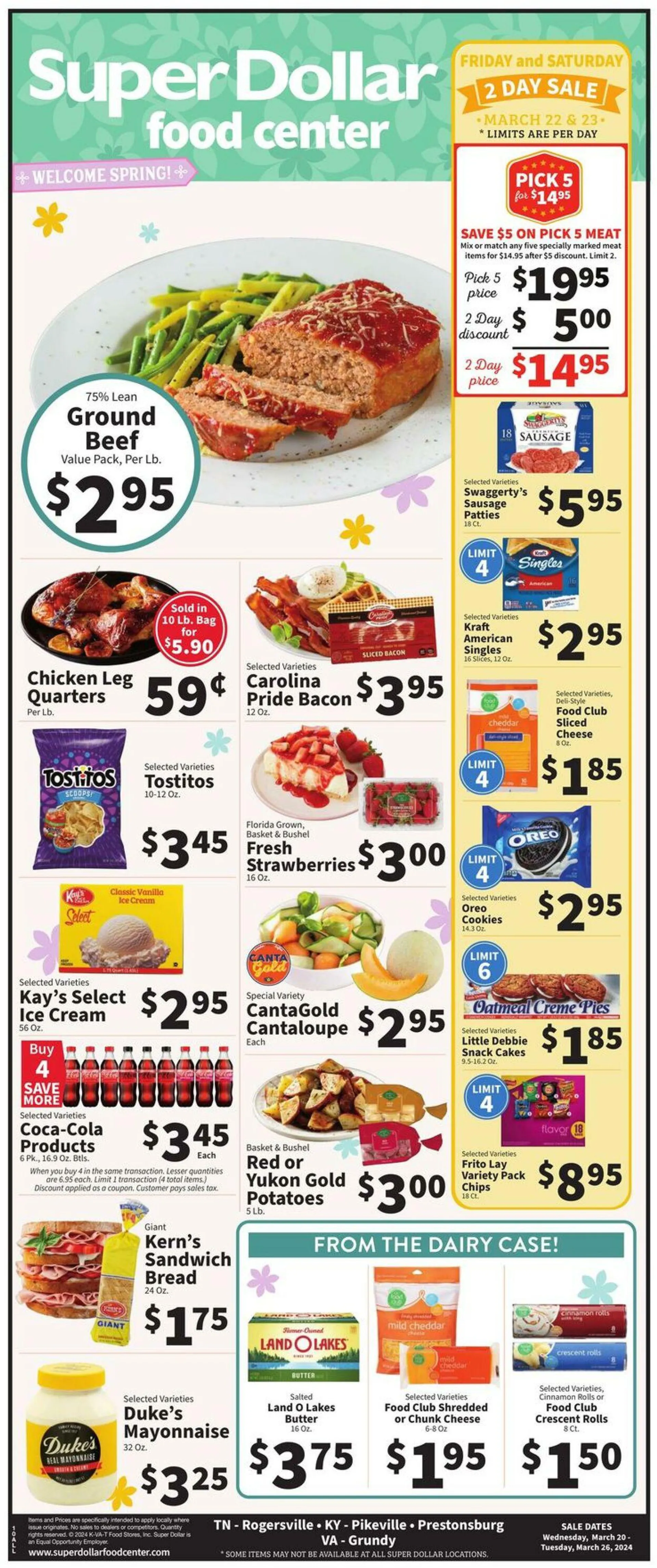 Weekly ad Super Dollar Food Center Current weekly ad from March 20 to March 26 2024 - Page 1