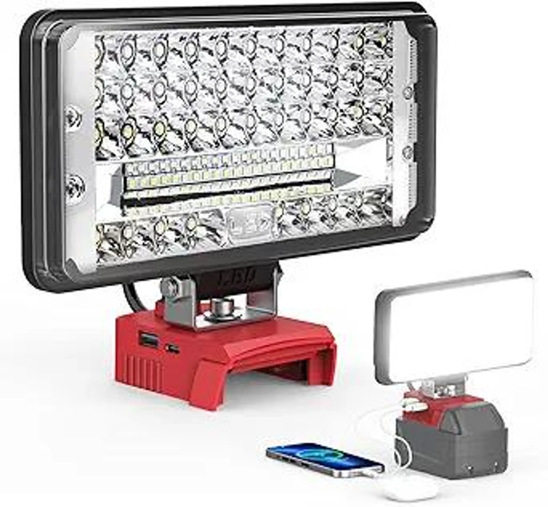 LED Work Light for Milwaukee 18v Battery, Ecarke 7'' 90W Cordless Work Lights 9000 Lumens of Brightness for m18 Battery Light with Low Voltage Protection&USB & Type-C Charger Port for car Repairing