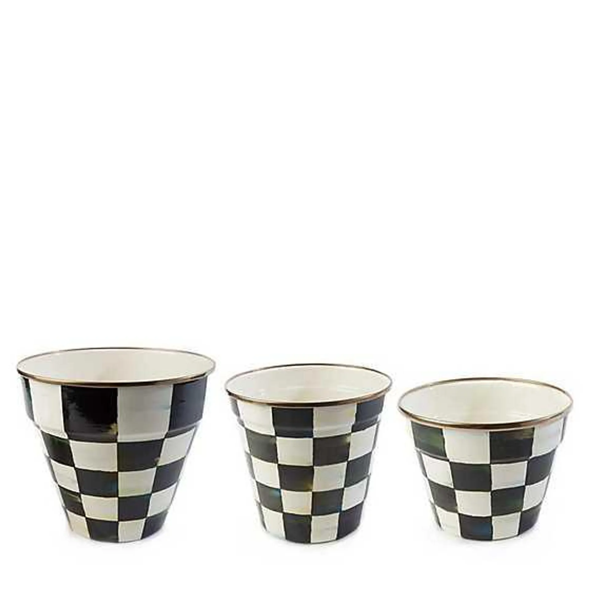 Courtly Check Garden Pots, Set of 3