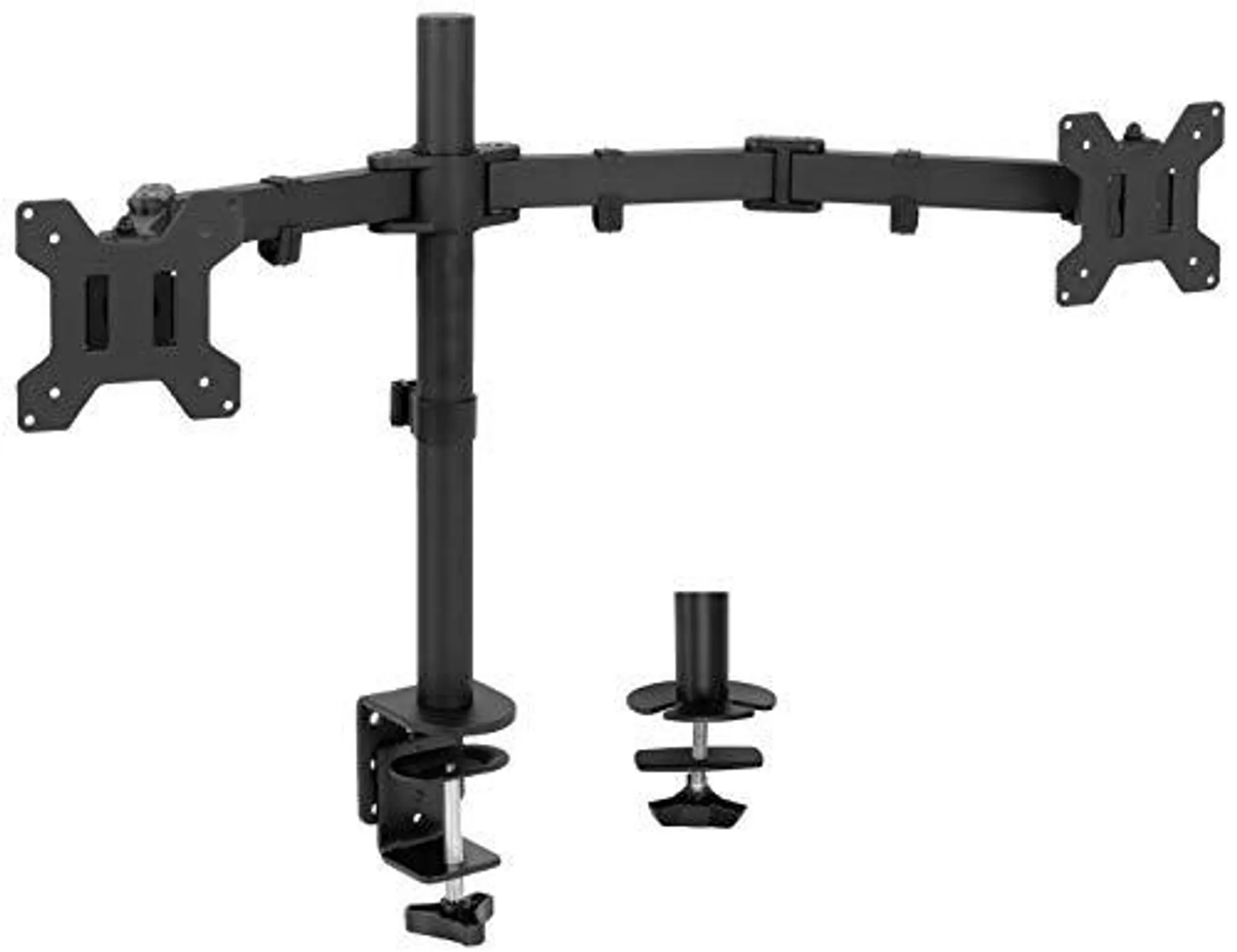 VIVO Full Motion Dual Monitor Desk Mount Clamp Stand VESA, Double Center Arm Joint, Holds 2 Screens up to 32 inches, STAND-V102D