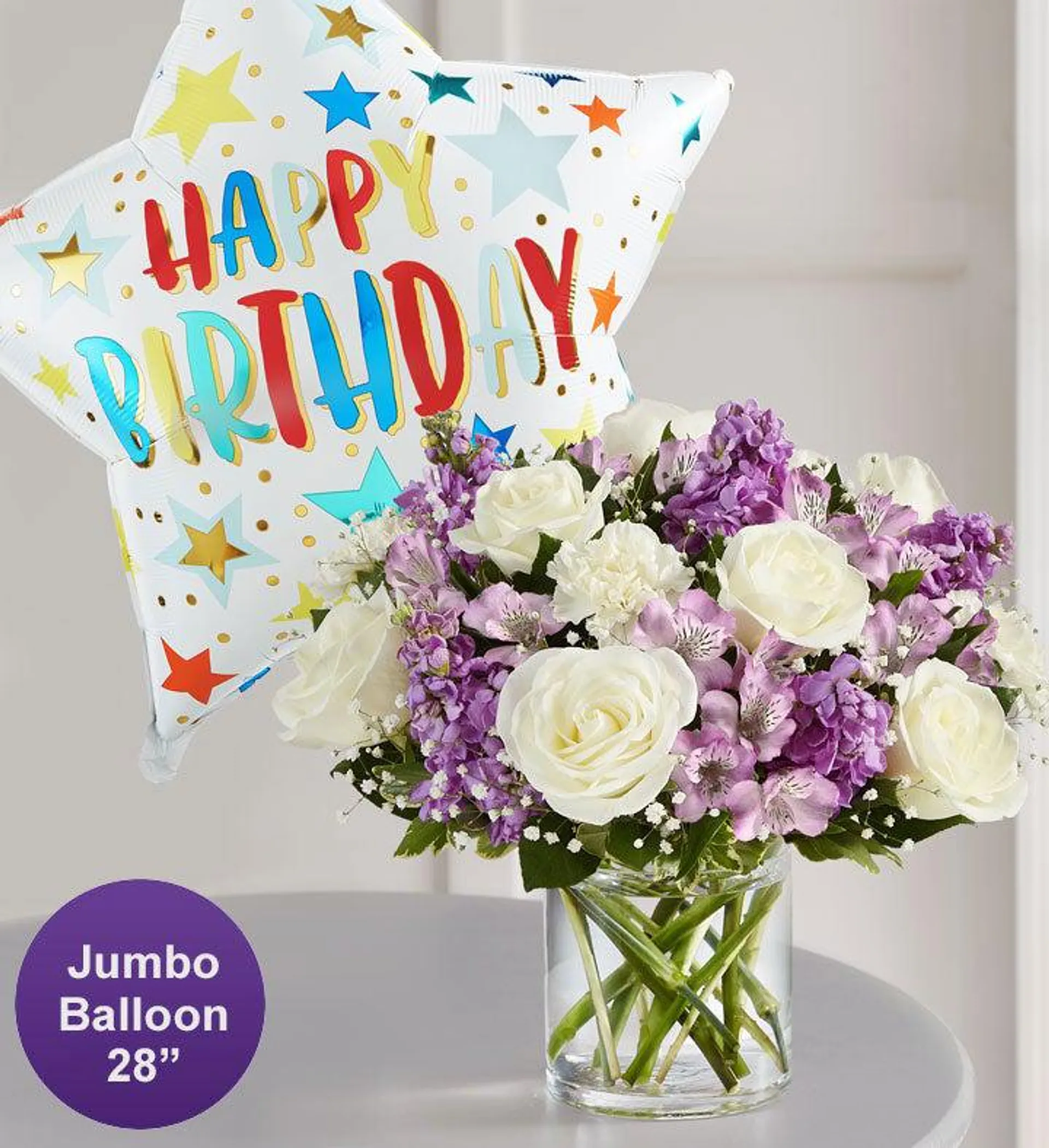 Lovely Lavender Medley ™ with Jumbo Birthday Balloon