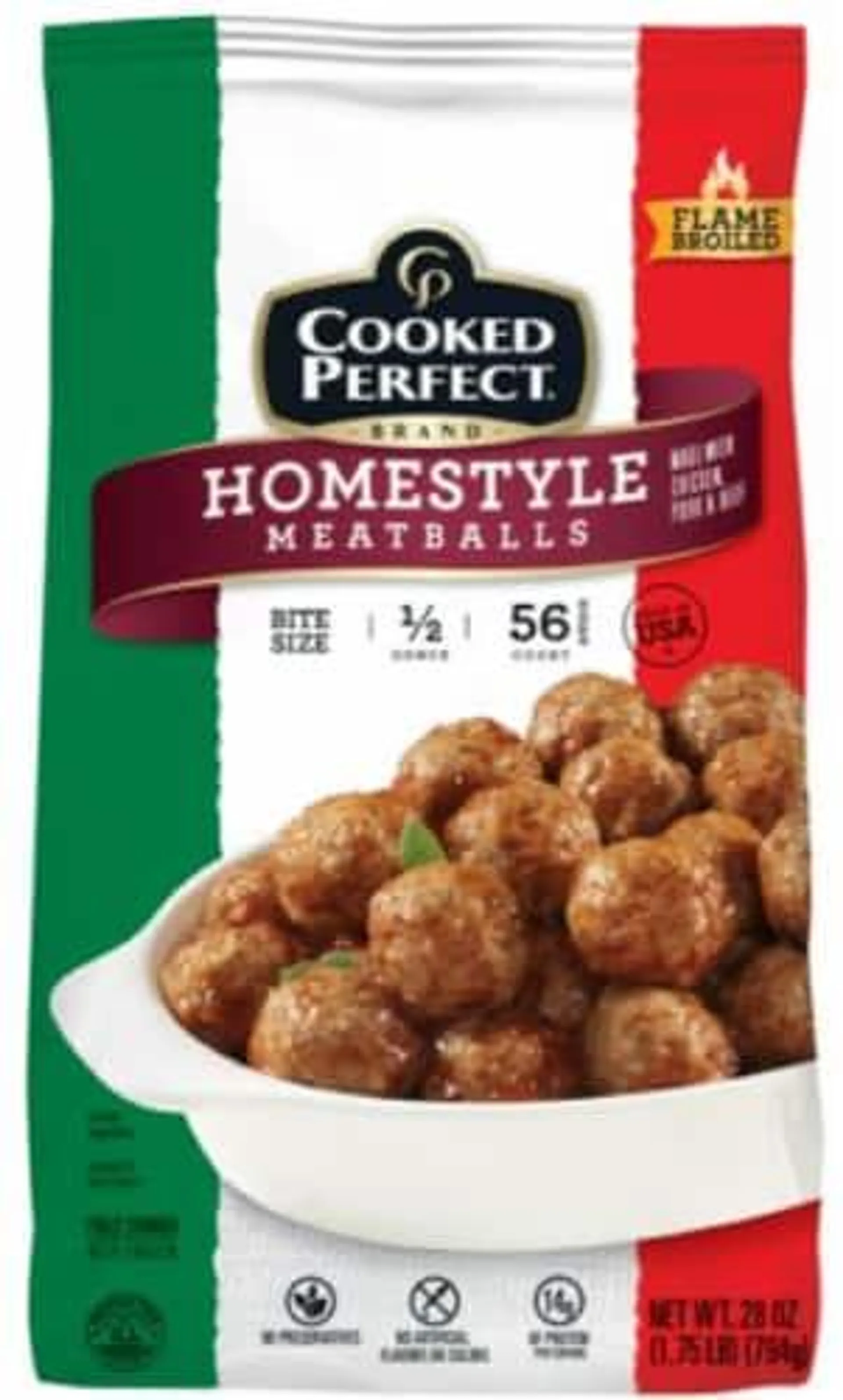 Cooked Perfect® Homestyle Frozen Meatballs