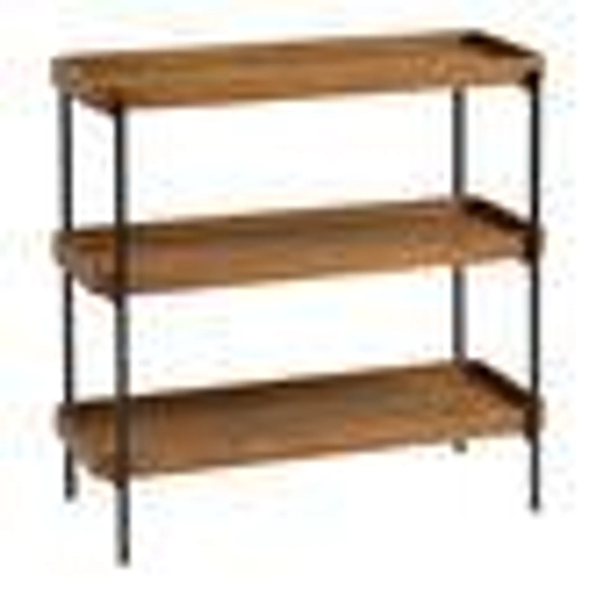 Kaili Low Vintage Acorn and Black Metal Bookshelf