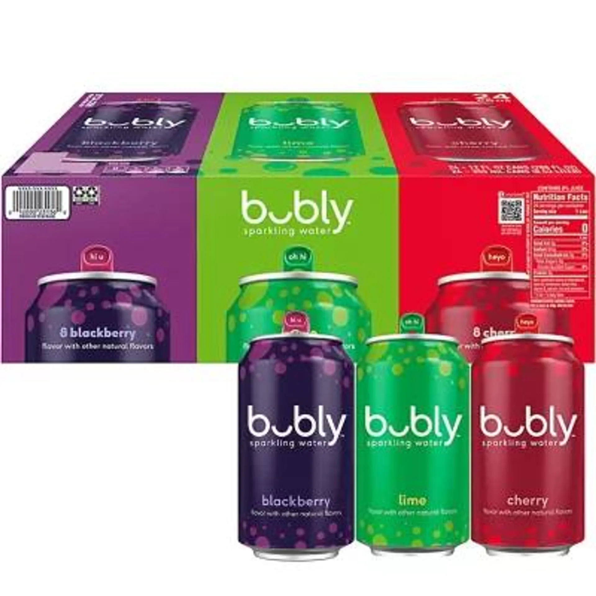 bubly Sparkling Water Variety Pack, 12 fl. oz., 24 pk.