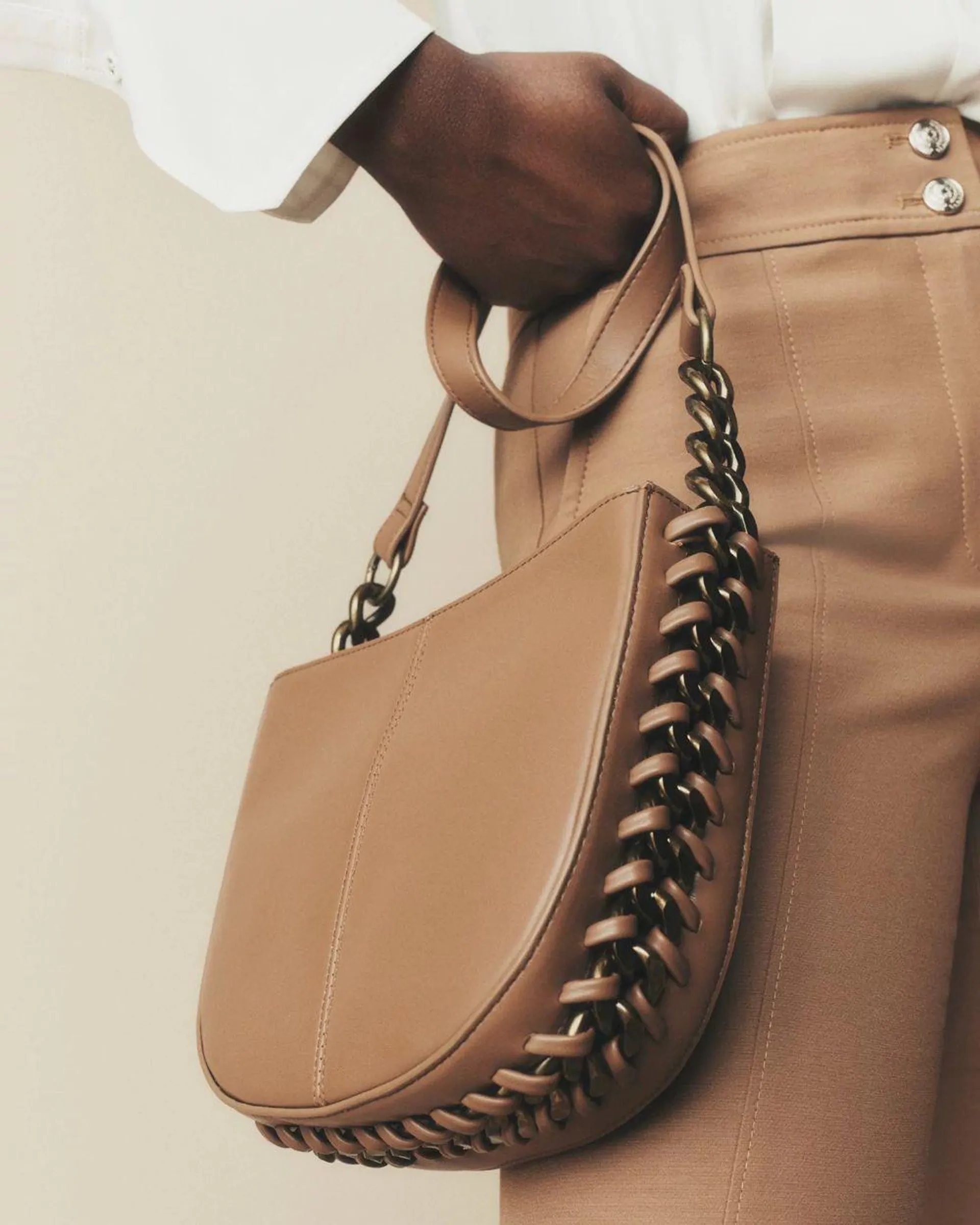 Cognac Chain Crossbody Bag