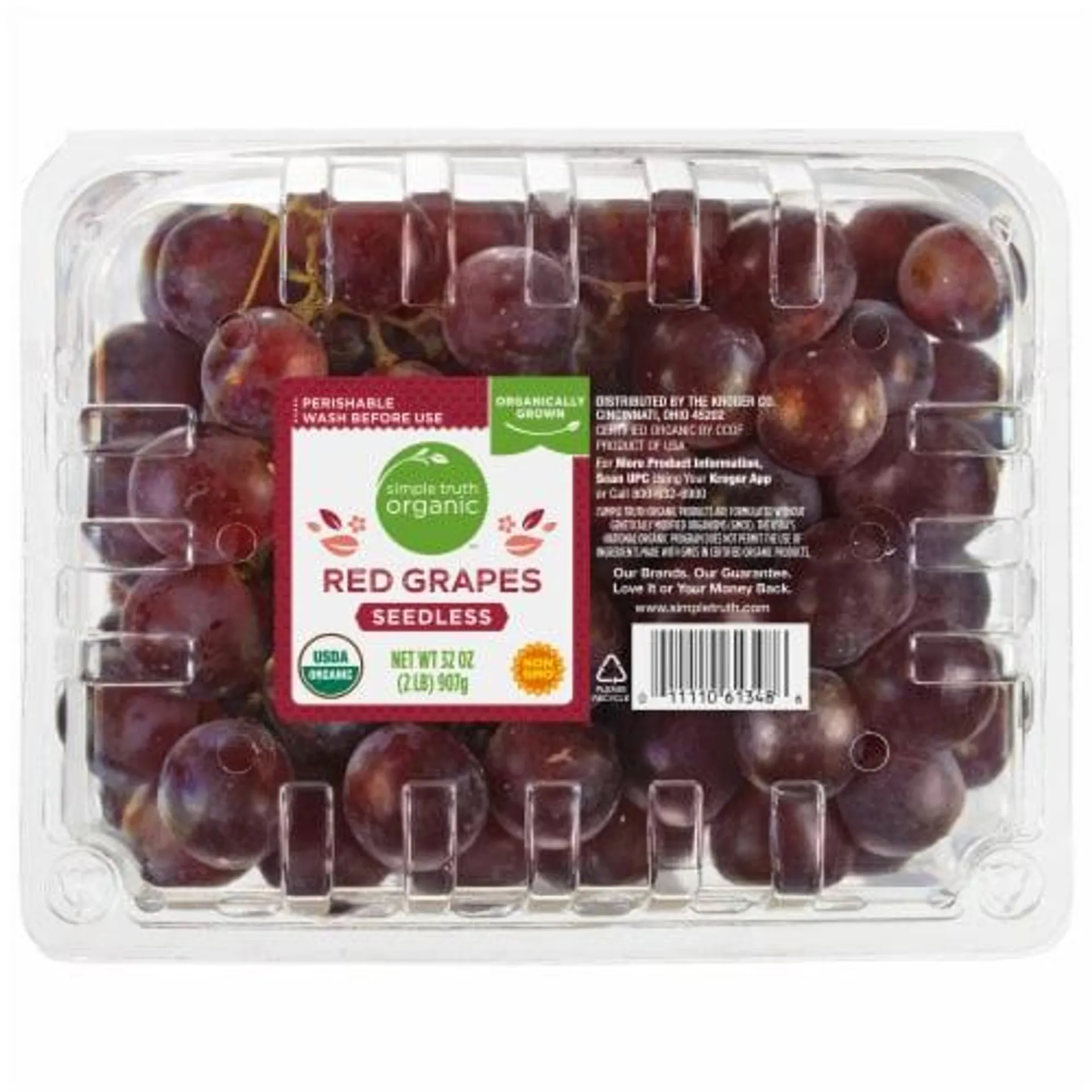 Simple Truth Organic™ Clamshell Seedless Red Grapes