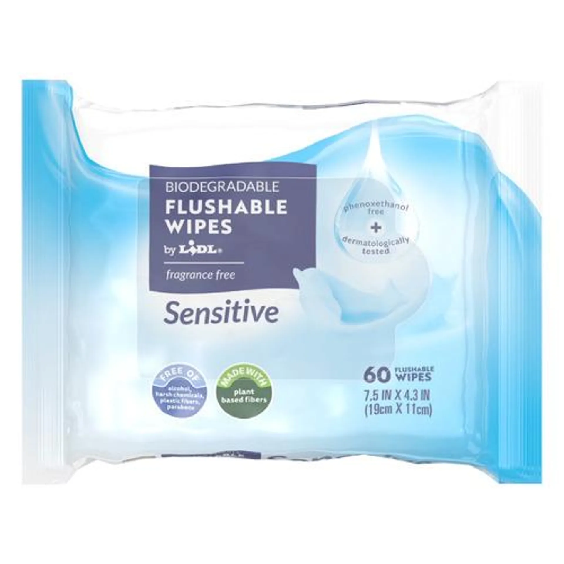 biodegradable flushable wipes, sensitive