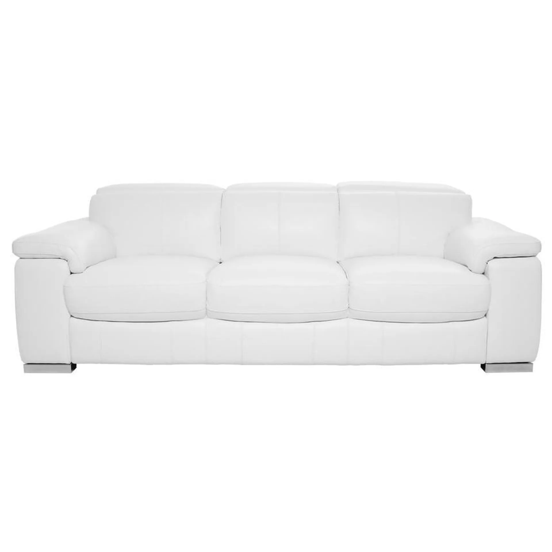 Charlie White Leather Sofa