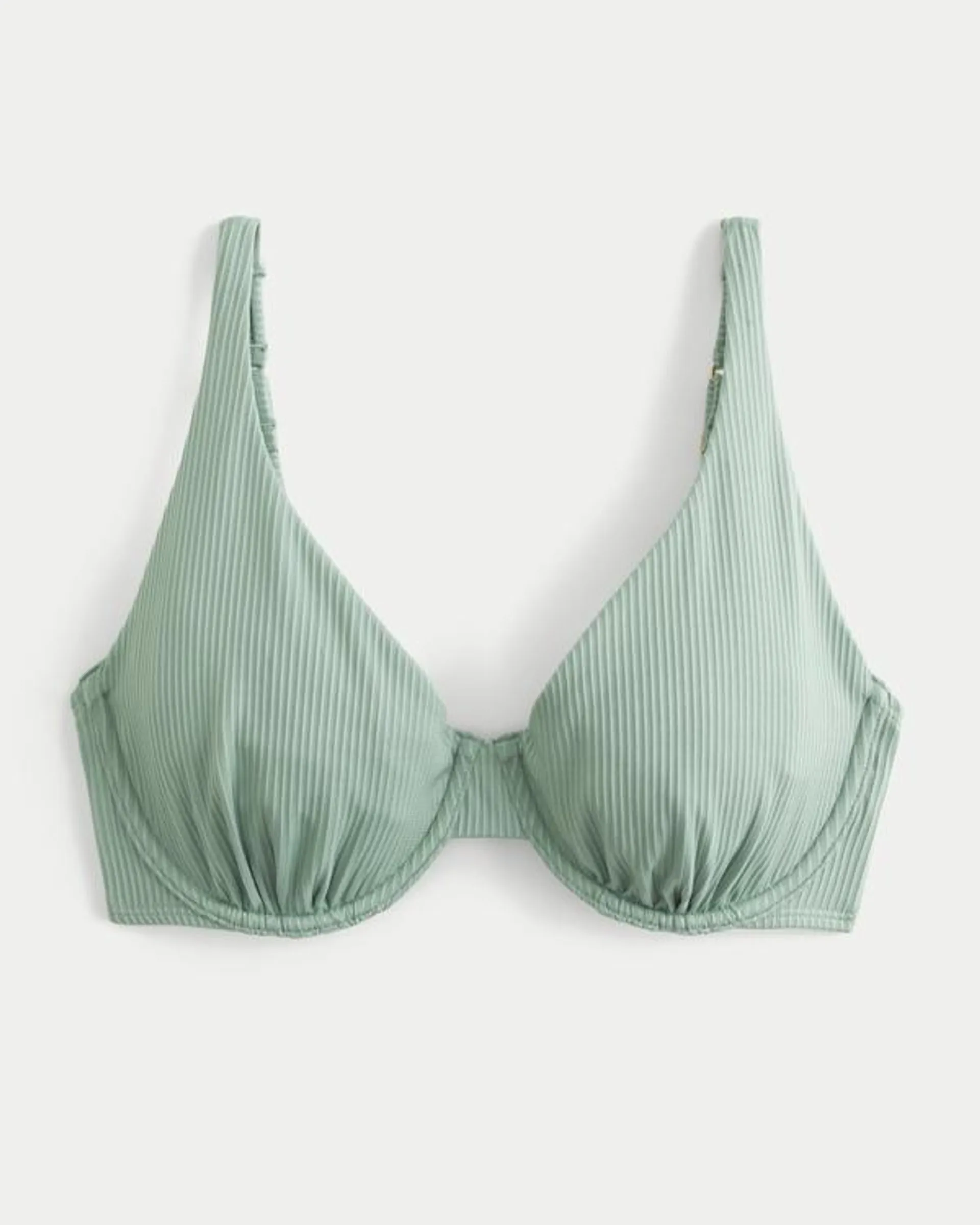 Curvy High Apex Ribbed Underwire Bikini Top