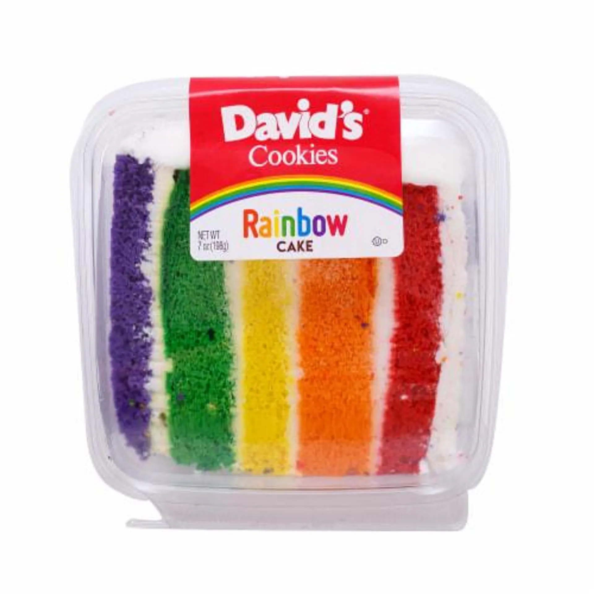 David's Cookies Rainbow Cake Slice
