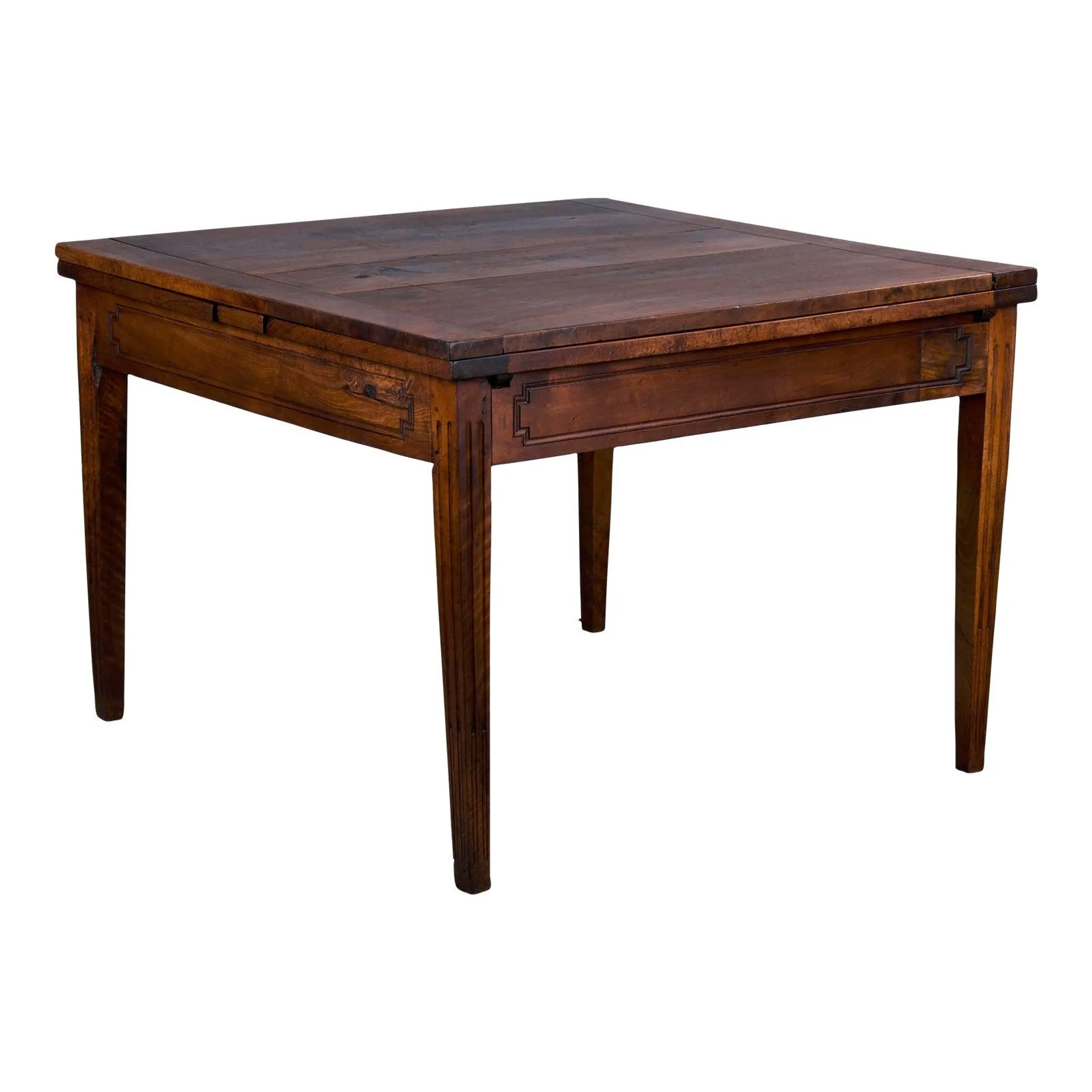 19th Century French Neoclassical Louis XVI Style Off-Square Walnut Extendable Table