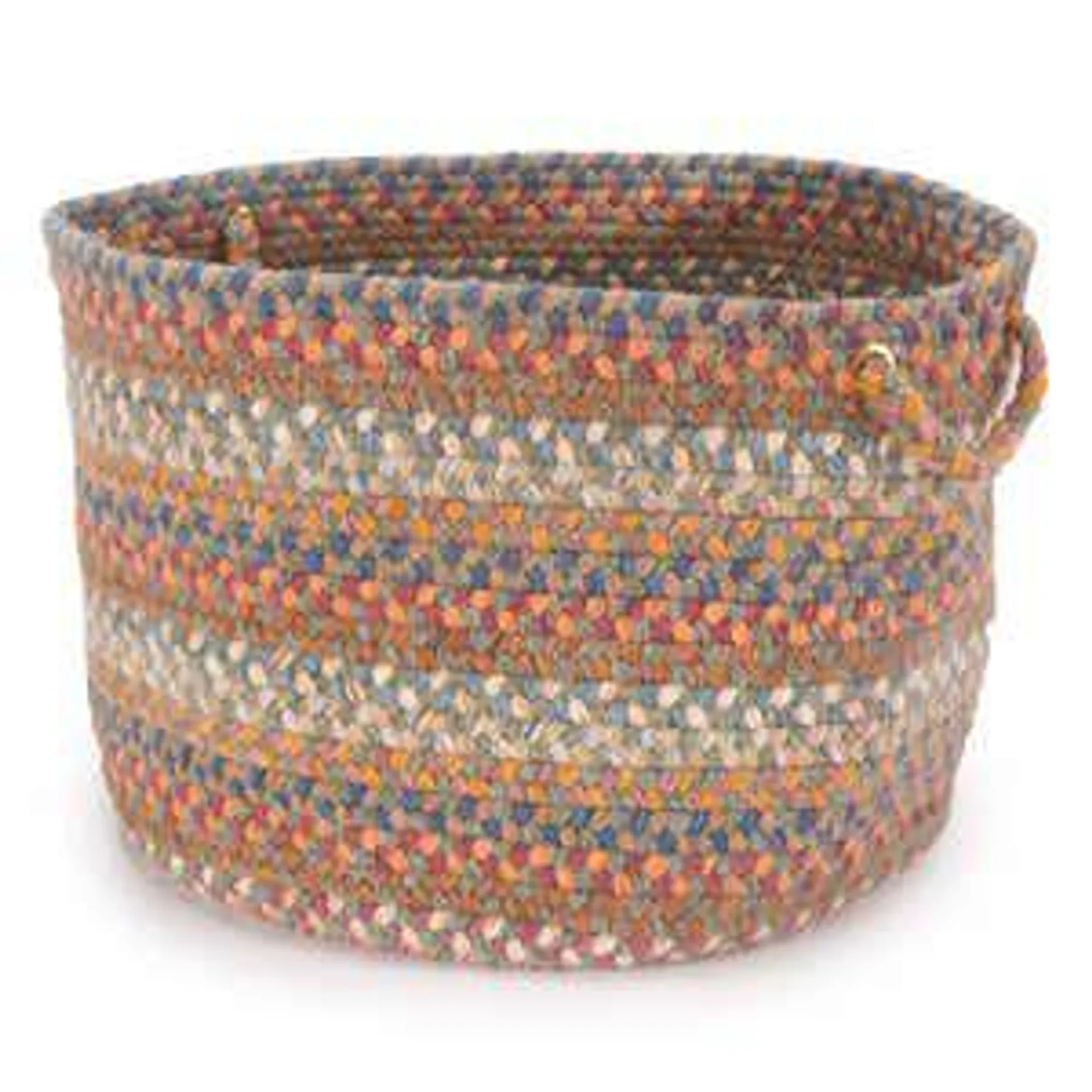 Blue Ridge Wool Braided Basket, 18"dia. x 12"H