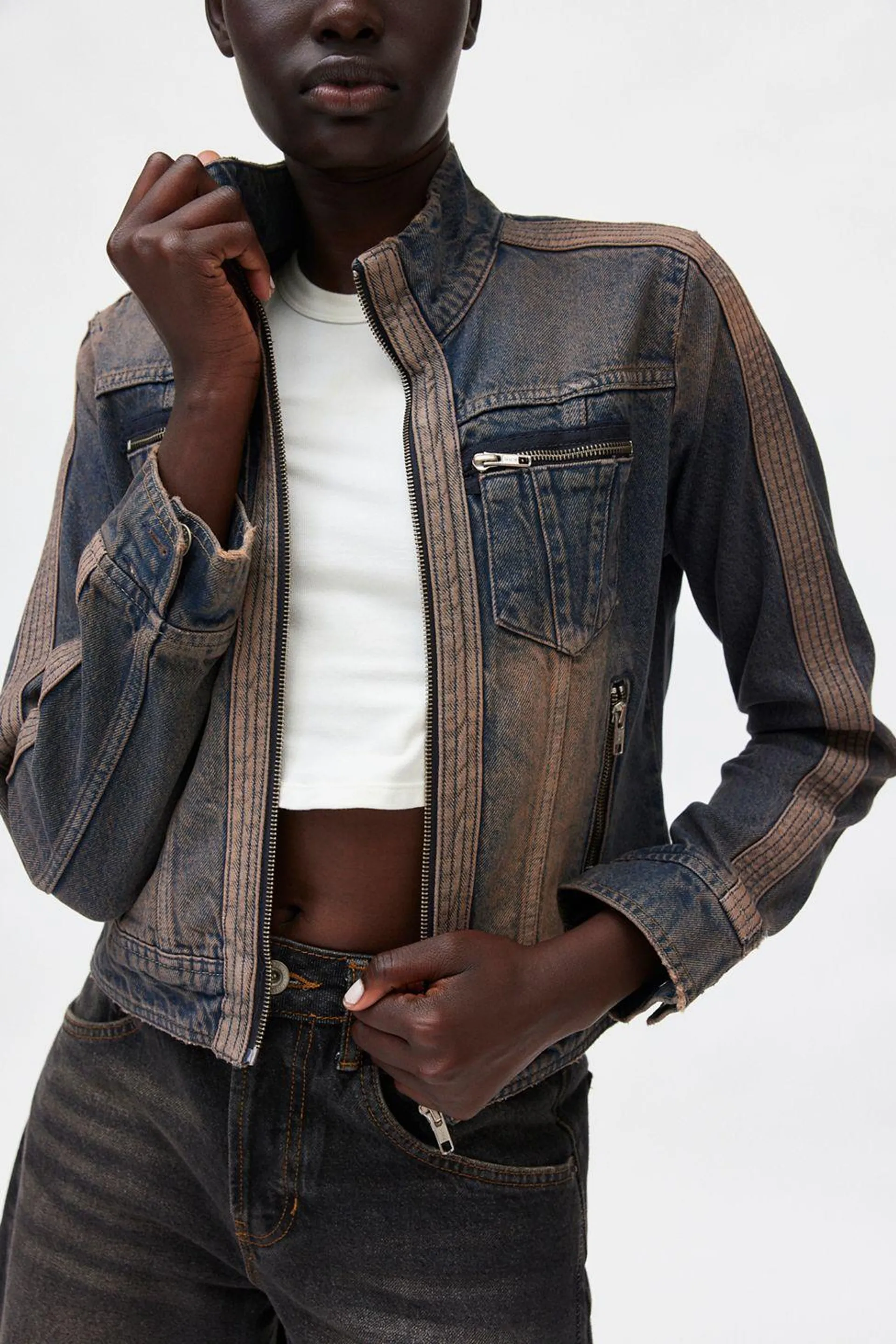 BDG Toni Denim Moto Jacket