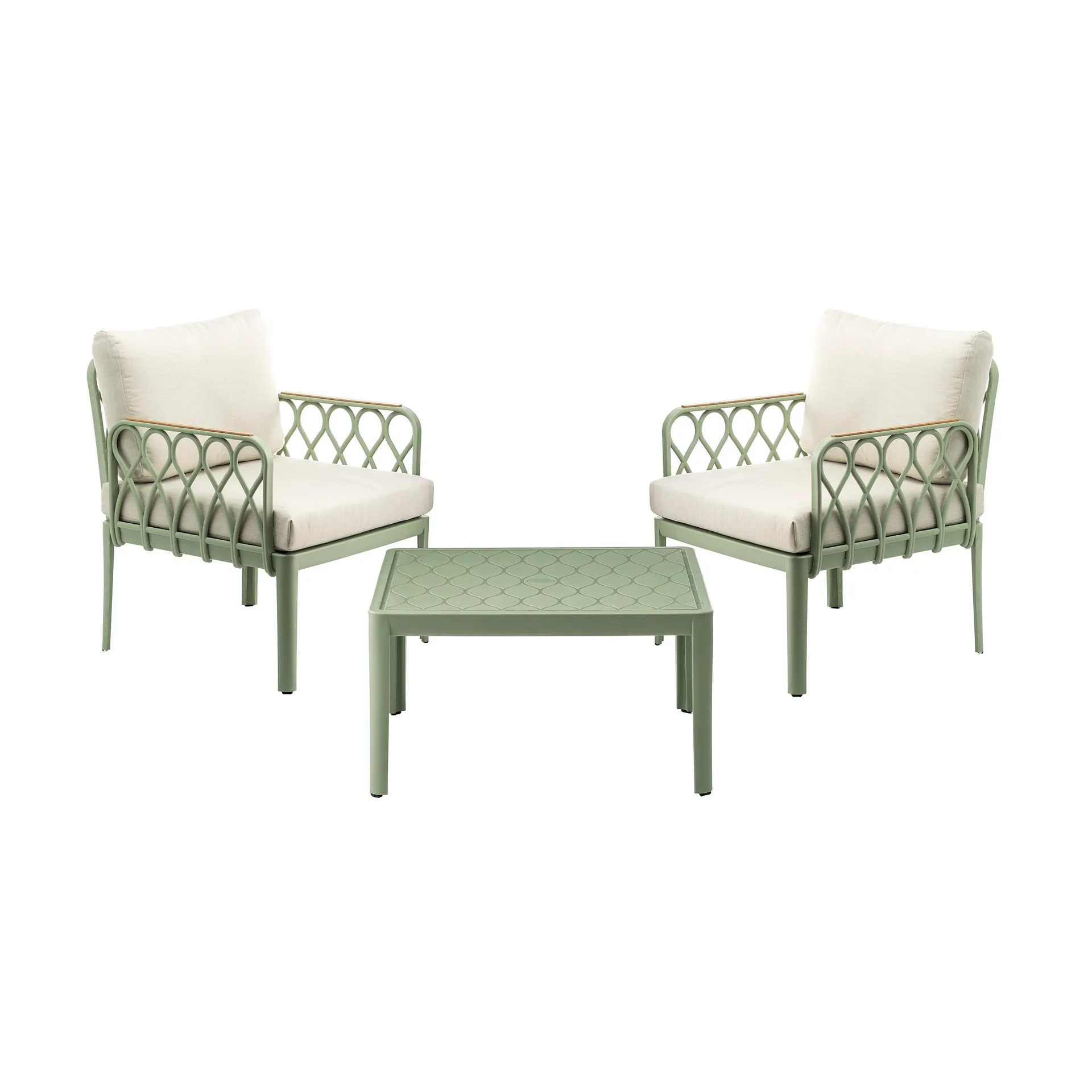 Amsterdam 3-Piece Outdoor Seating Set with Cushions - Light Green