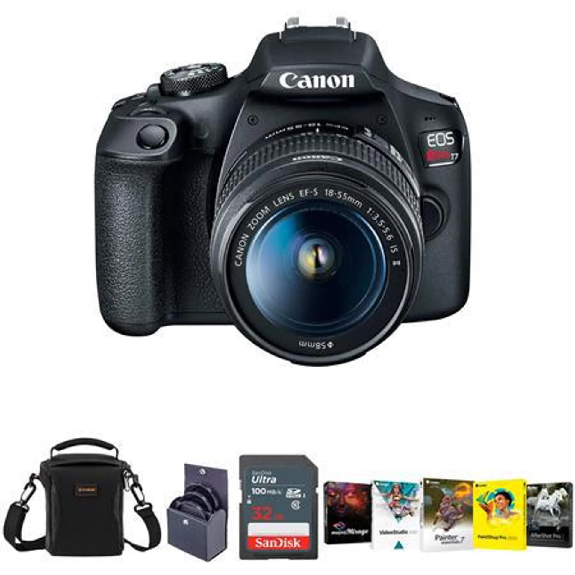 Canon EOS Rebel T7 DSLR Camera with EF-S 18-55mm f/3.5-5.6 II Lens W/Acc Bundle