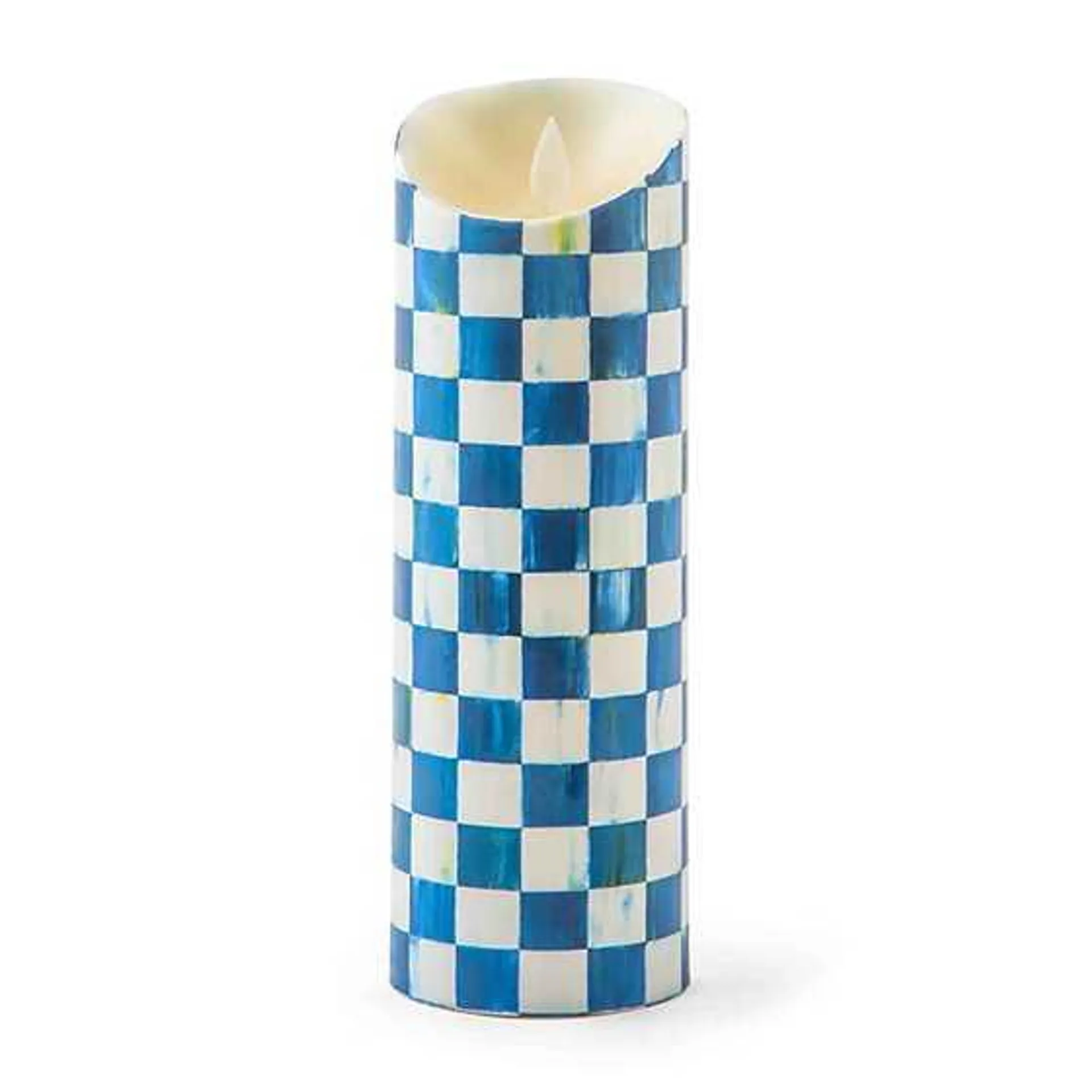 Royal Check Flicker 9" Pillar Candle