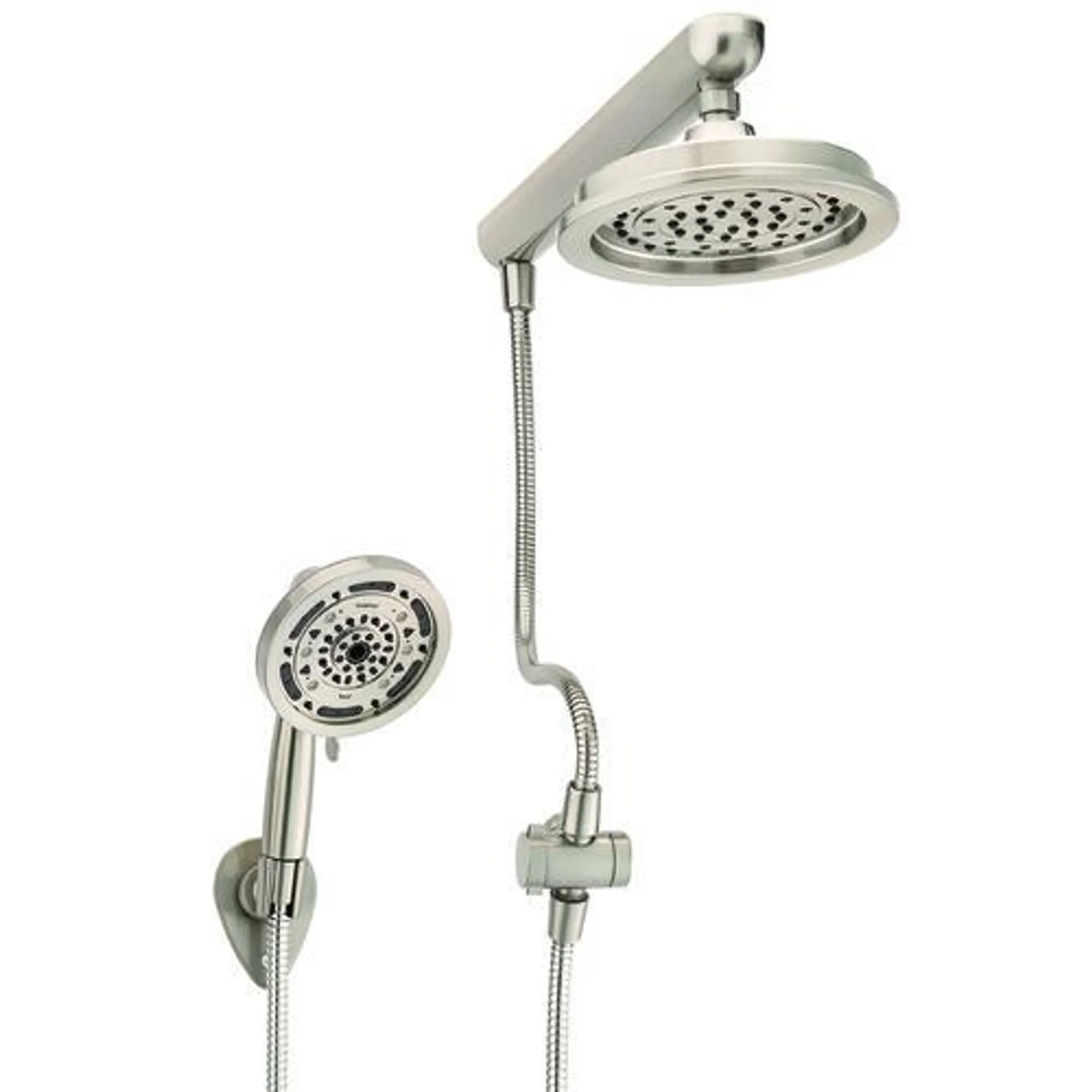 Oxygenics® RainBar® with Burst® 17-Spray Setting Brushed Nickel Rain Showerhead with Handheld Showerhead