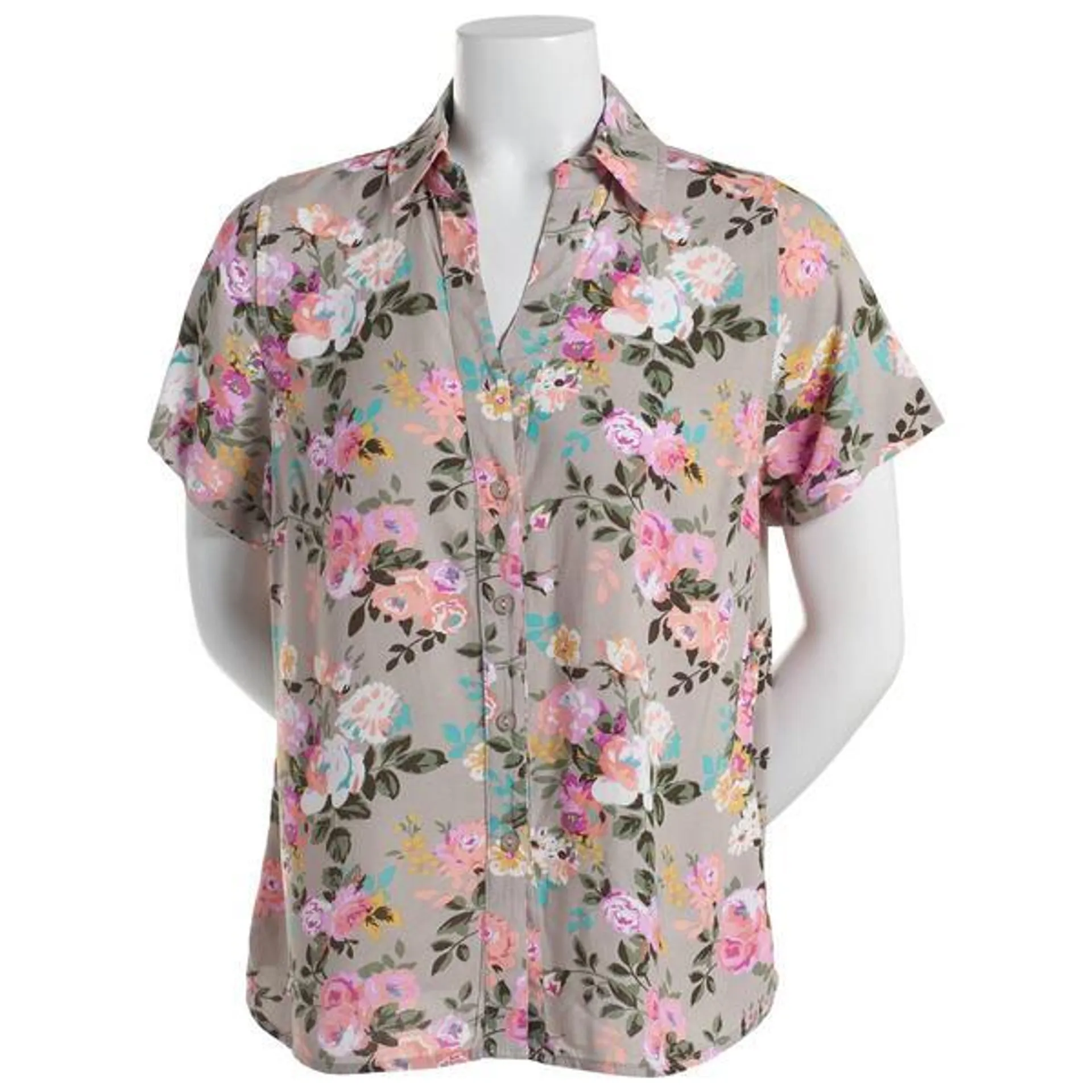 Womens Hasting & Smith Short Sleeve Tropical Button Down-String