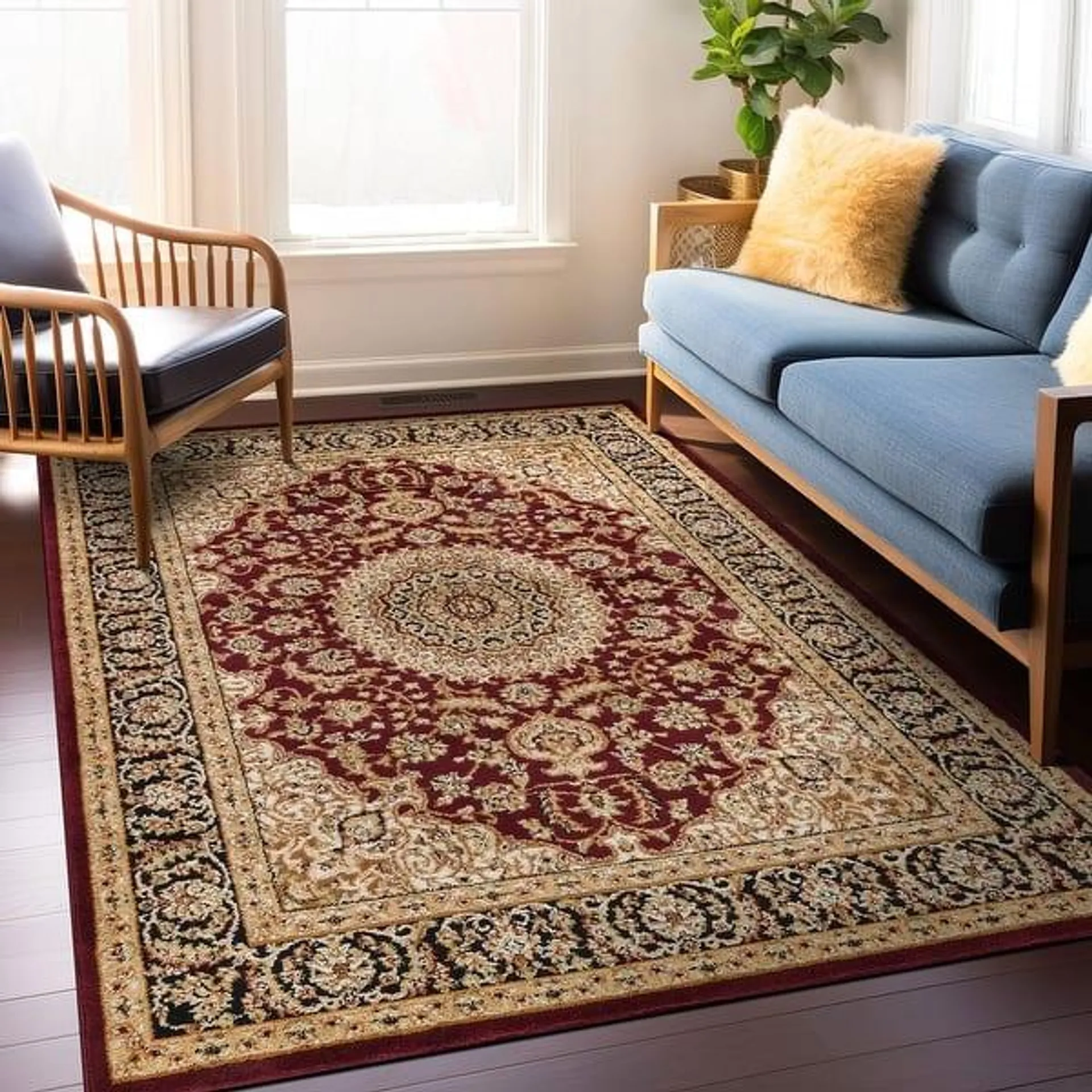 World Rug Gallery Traditional Oriental Medallion Area Rug