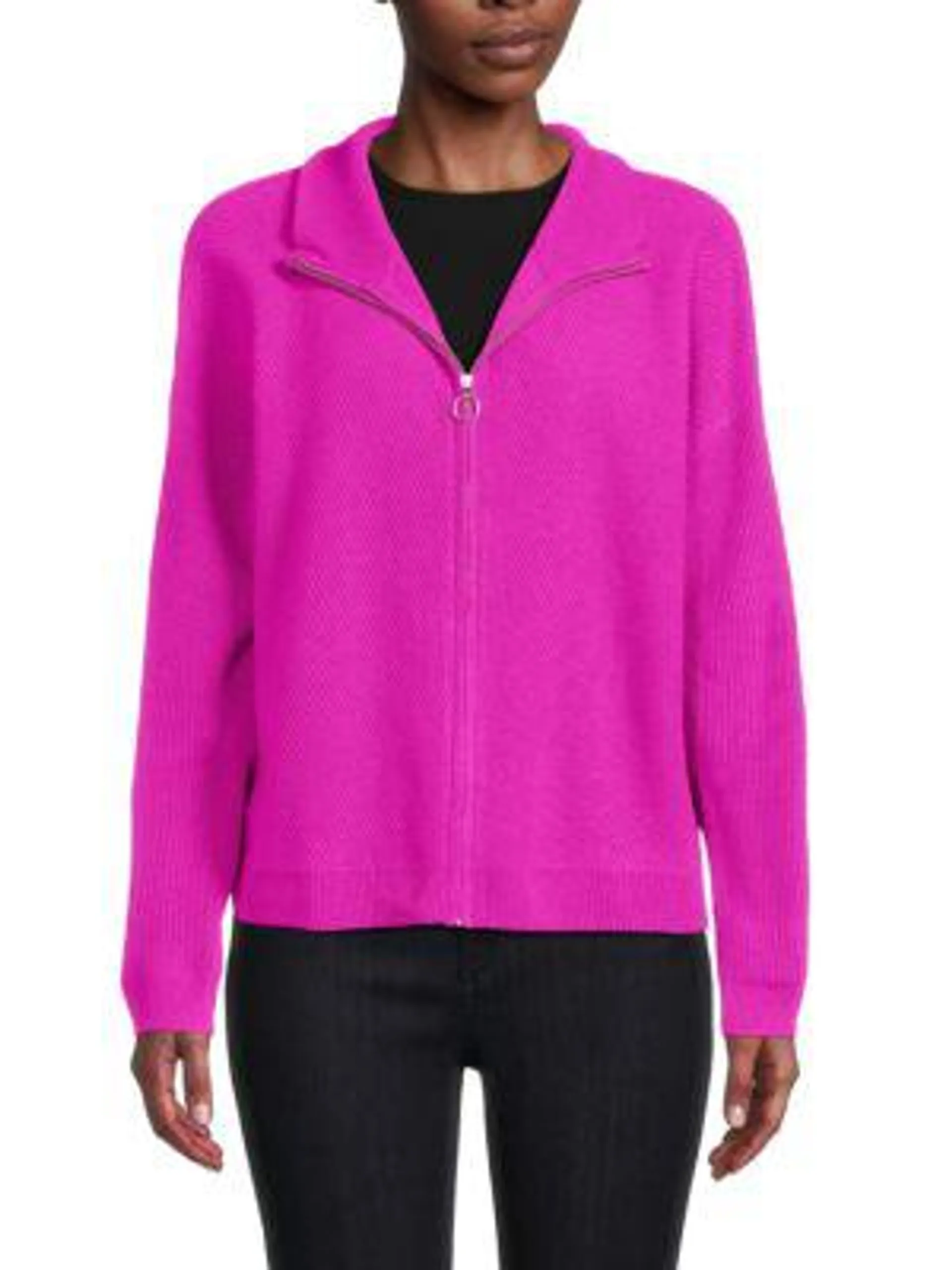 ​Cashmere Front Zip Sweater