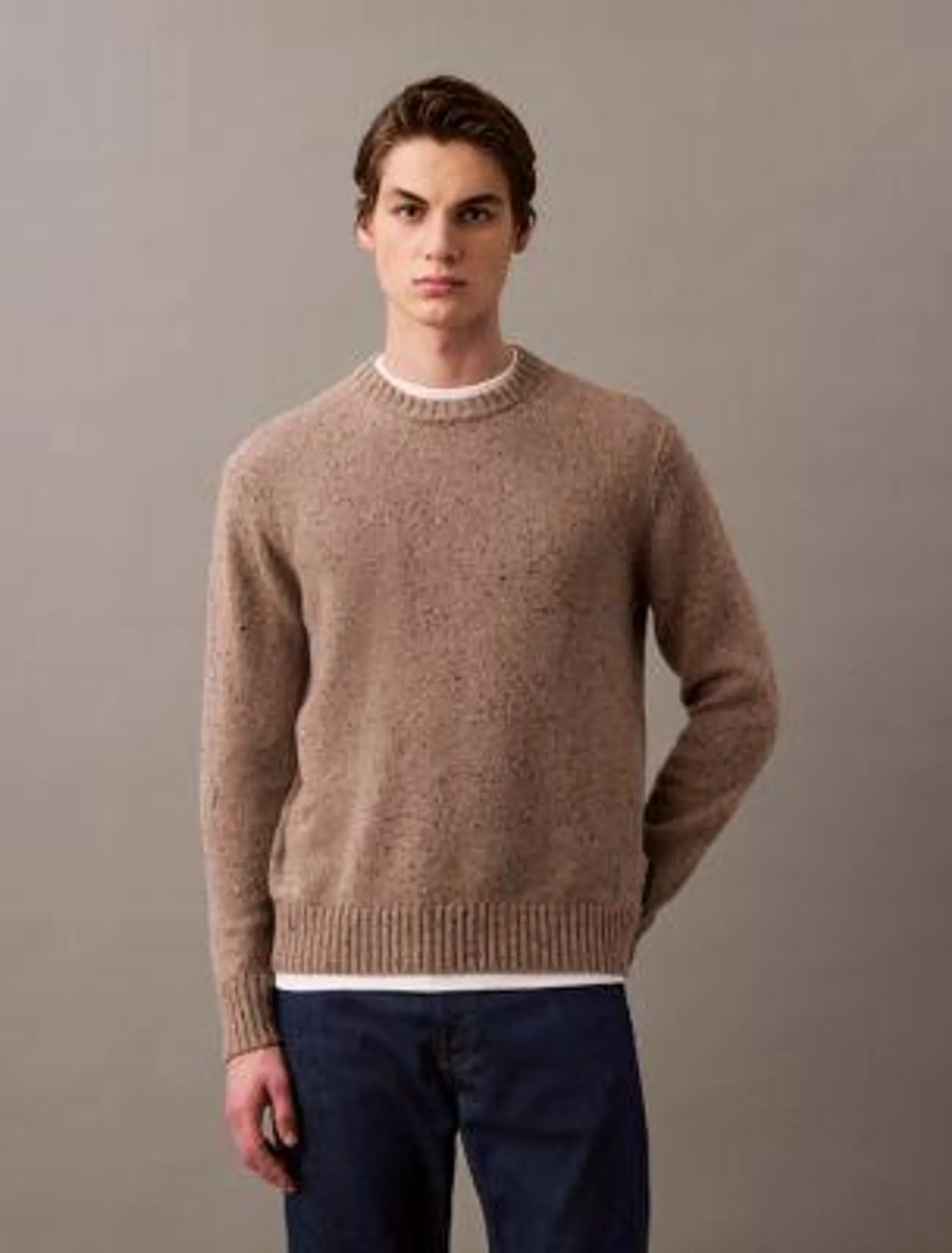 Nepped Yarn Crewneck Sweater