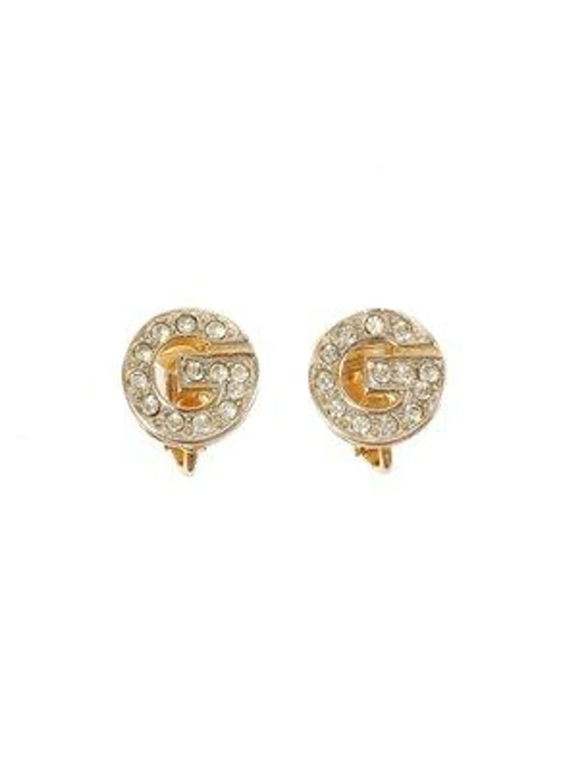 Rhinestone Logo Plate Earrings from Givenchy, Set of 2