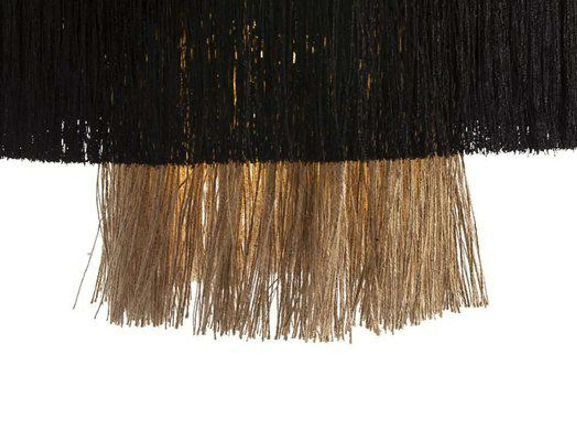 Black Fabric and Natural Jute Ceiling Lamp by Thai Natura