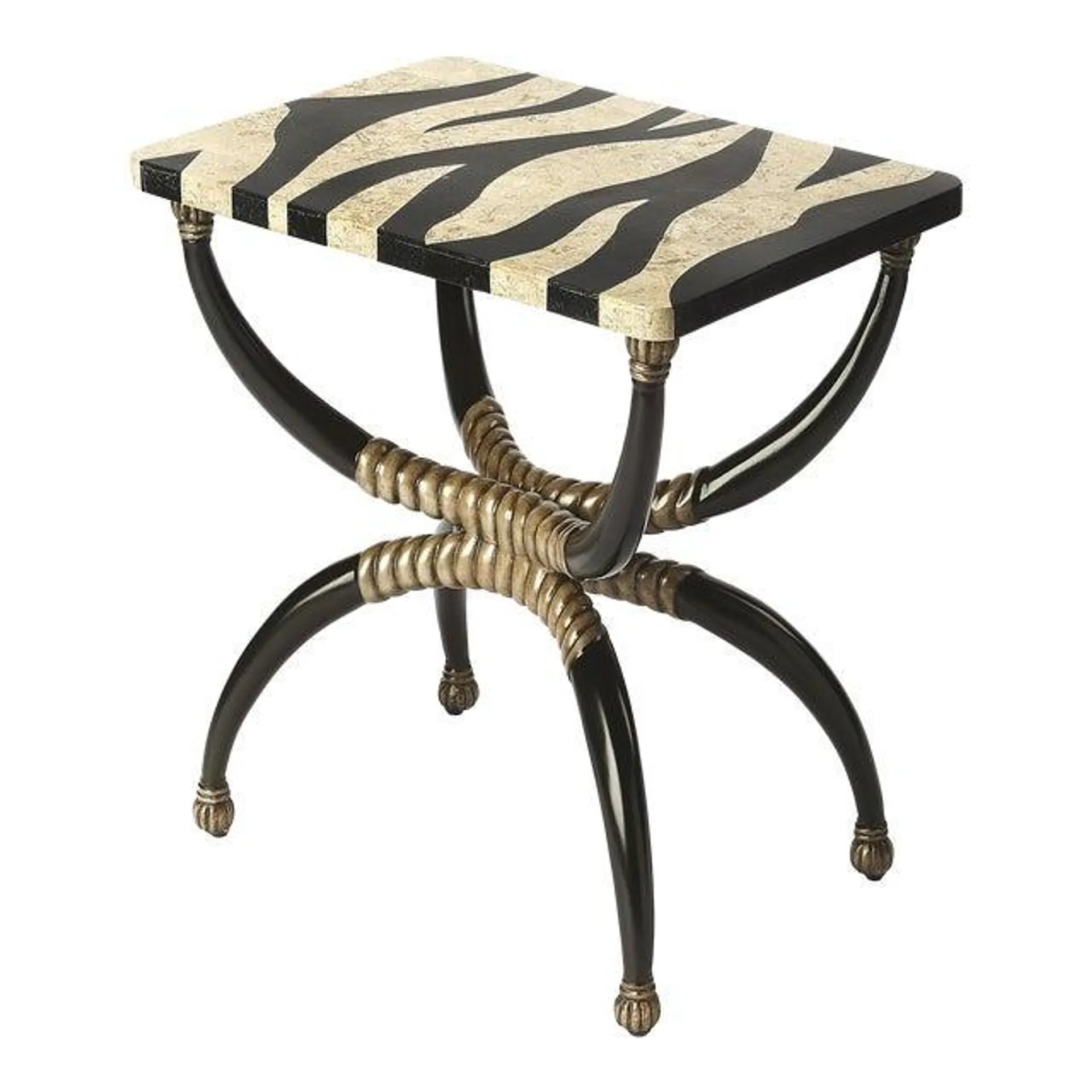 Burundi Rectangular Stone Accent Table, Multi-Color