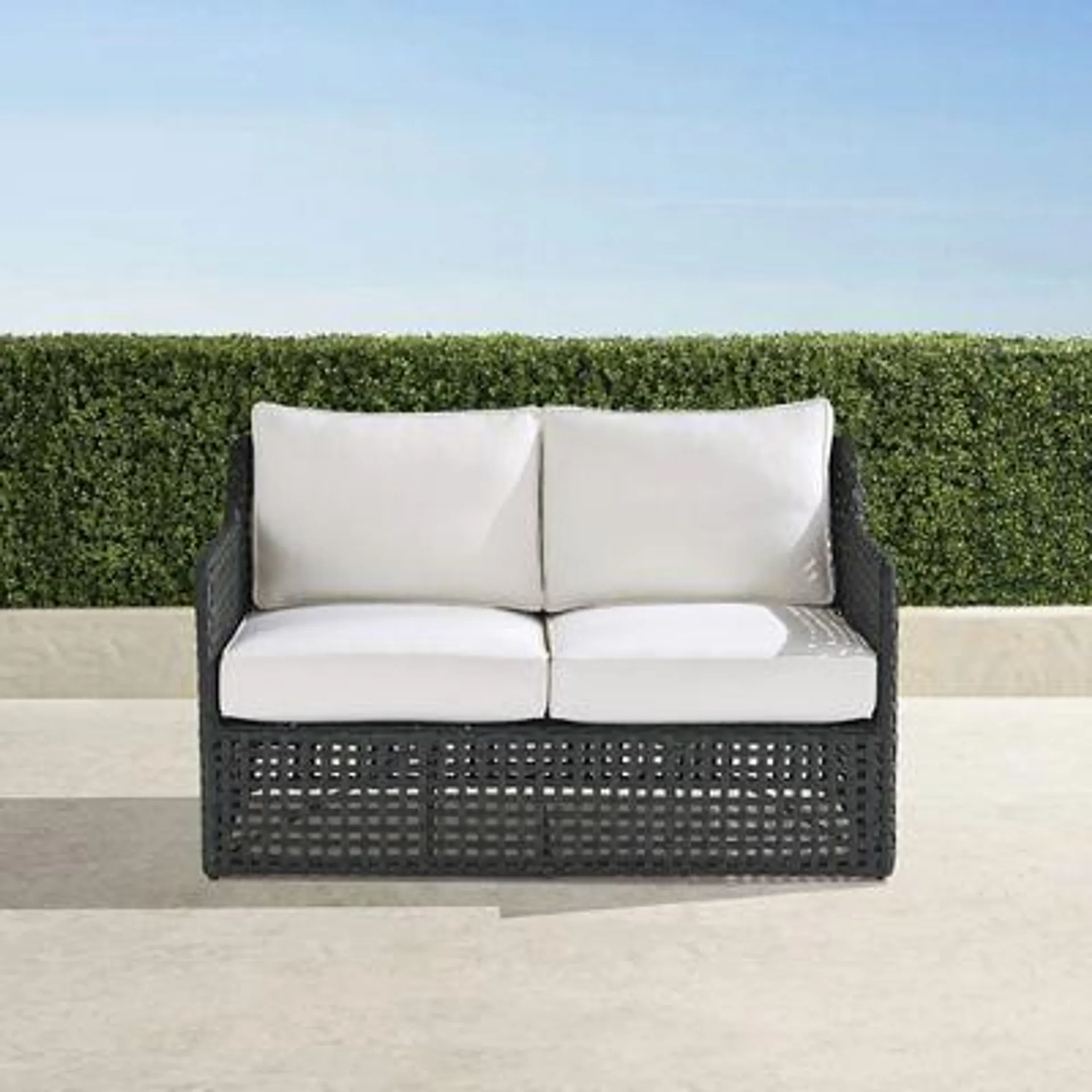 Bowman Loveseat with Cushions in Graphite Wicker