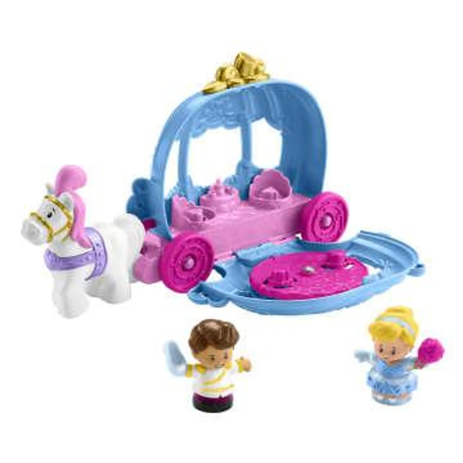 Disney Princess Cinderella's Dancing Carriage Little People Toddler Playset With Horse & Figures