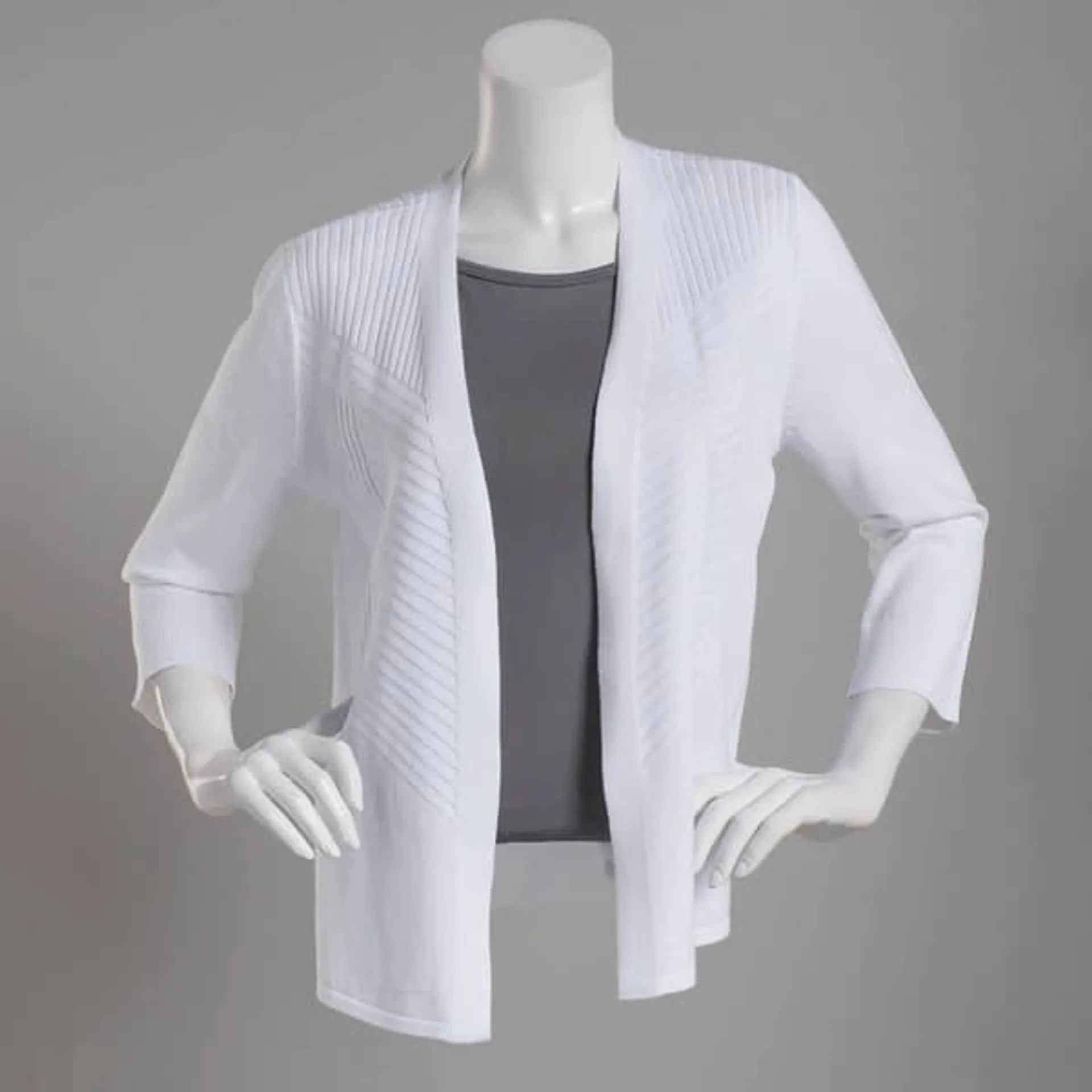 Womens 89th & Madison 3/4 Sleeve Straight Hem Cardigan