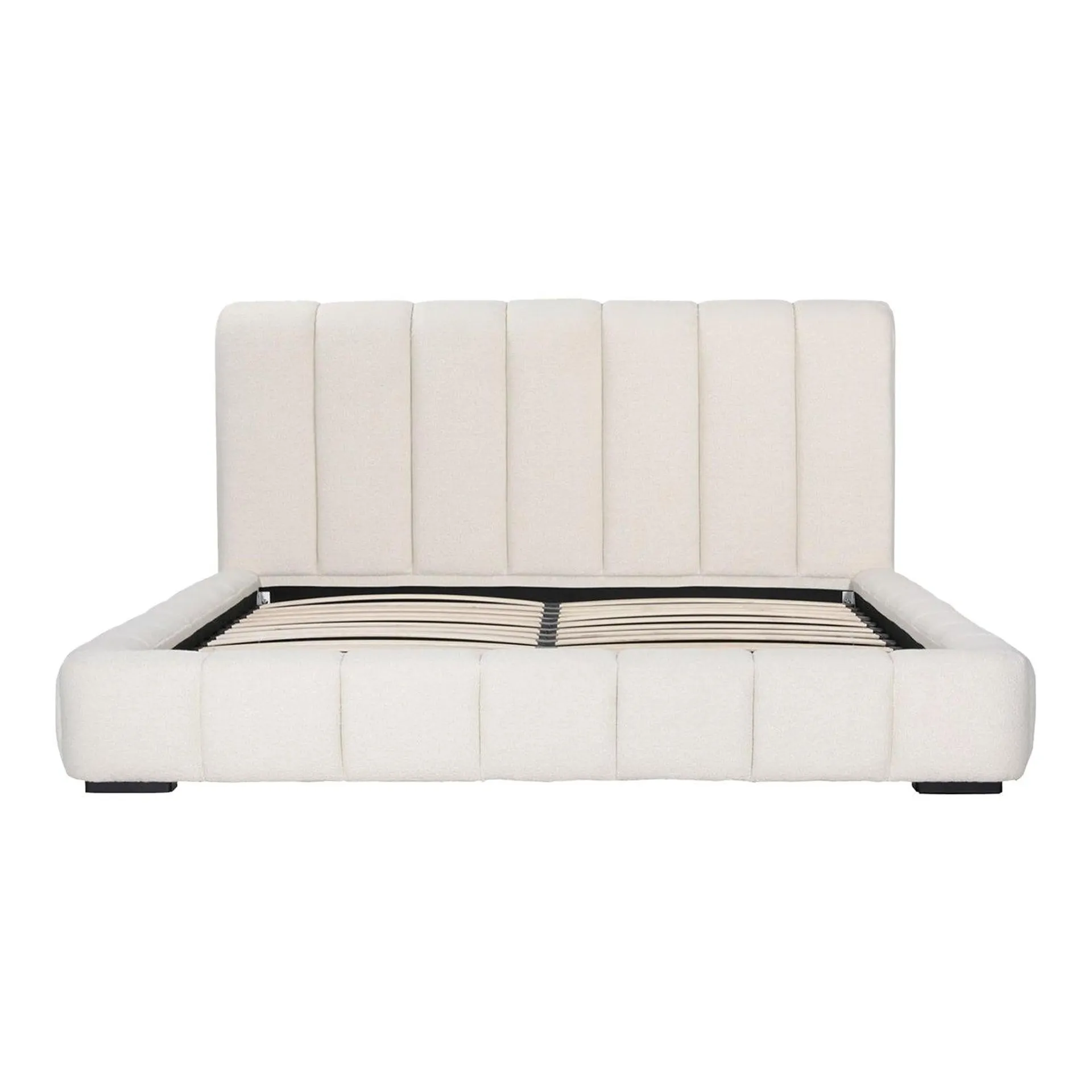 Torrey Tufted Off-White King Bed Frame