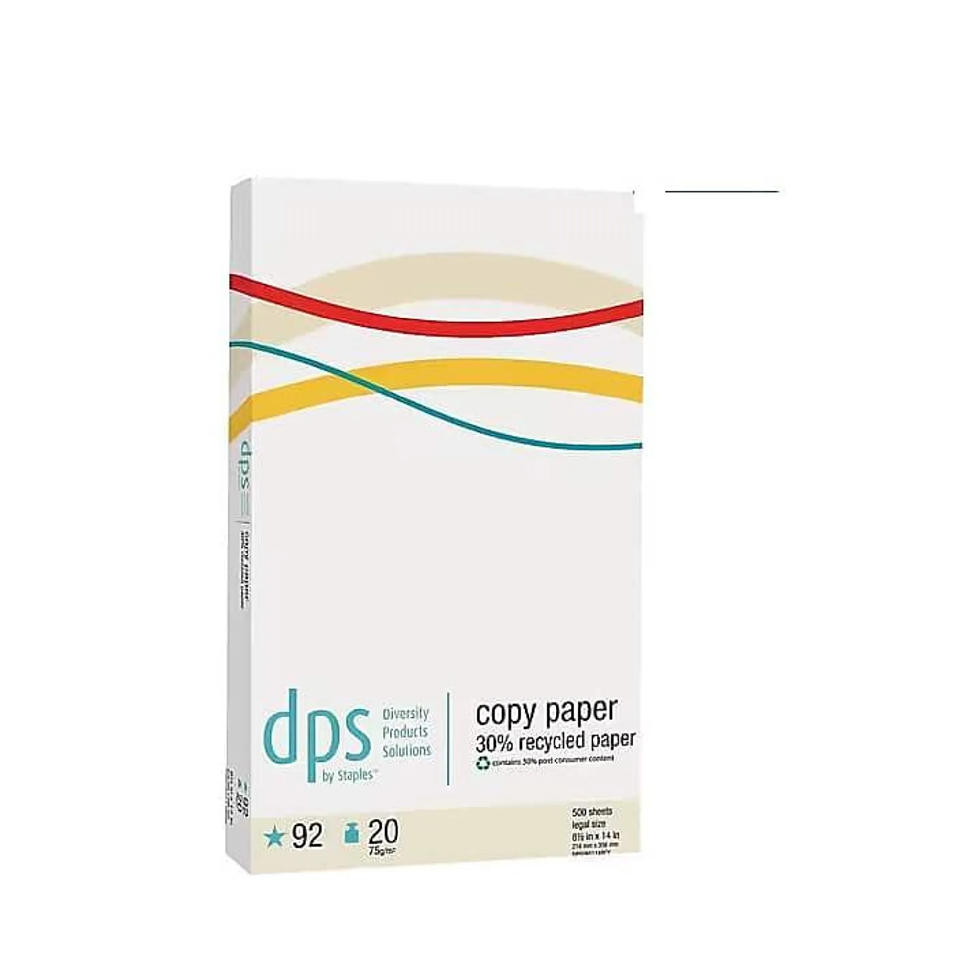 DPS by Staples 30% Recycled 8.5" x 14" Copy Paper,