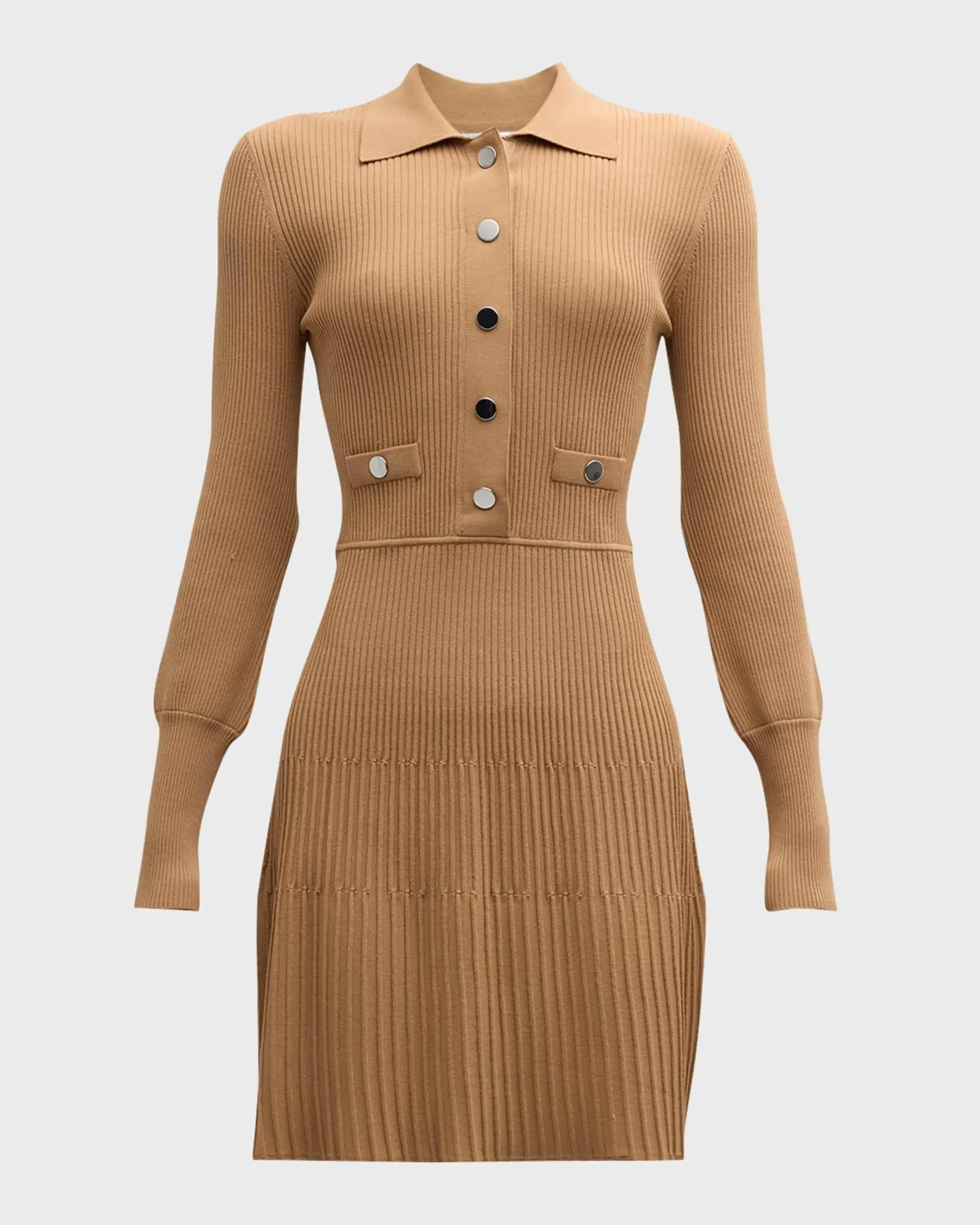 Lauper Long-Sleeve Ribbed Mini Dress