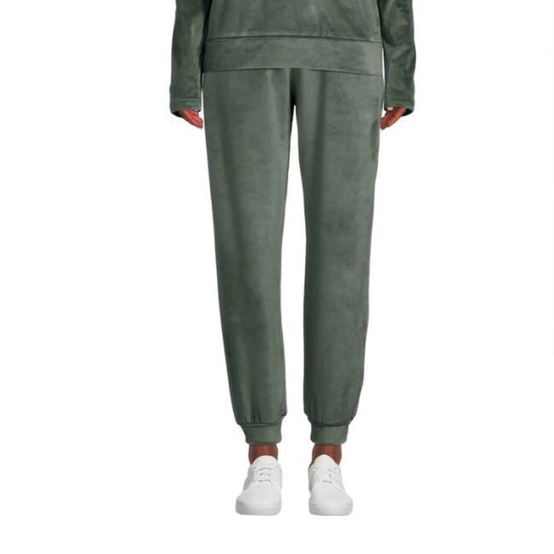 Pine Green Velour Lounge Joggers With Pockets