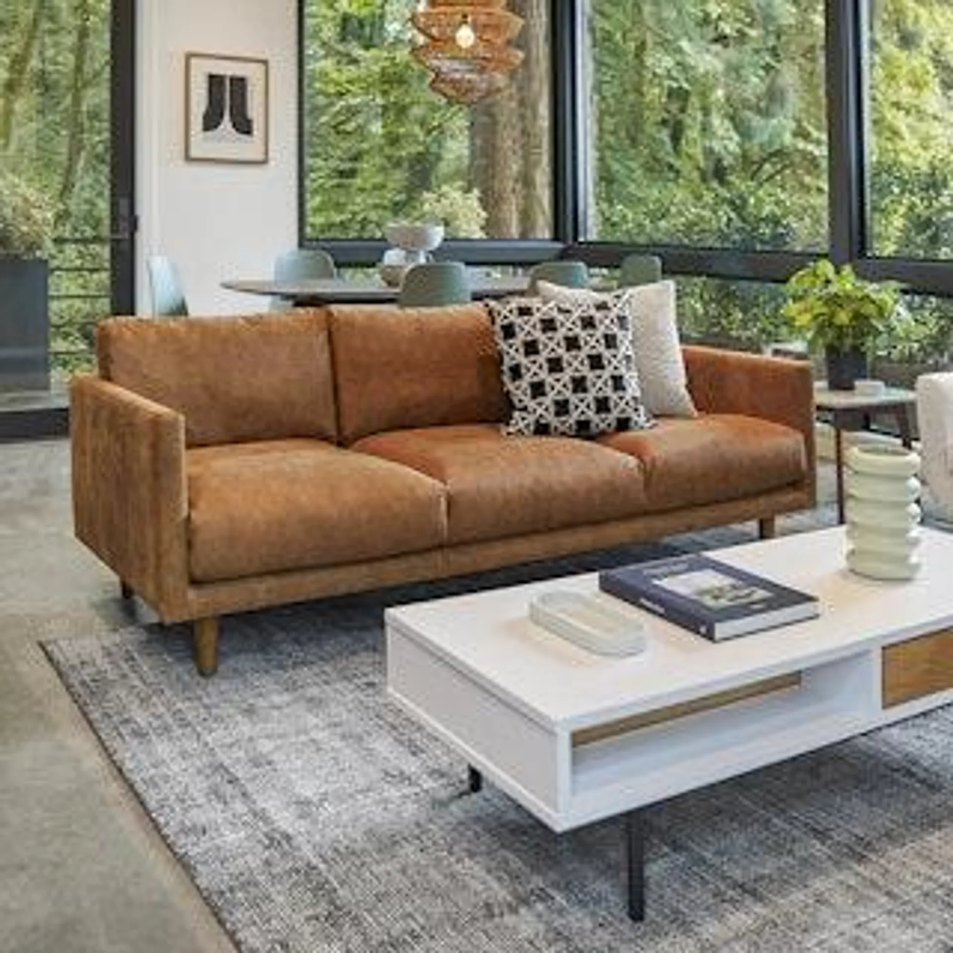 Nirvana 81" Leather Sofa - Dakota Tan