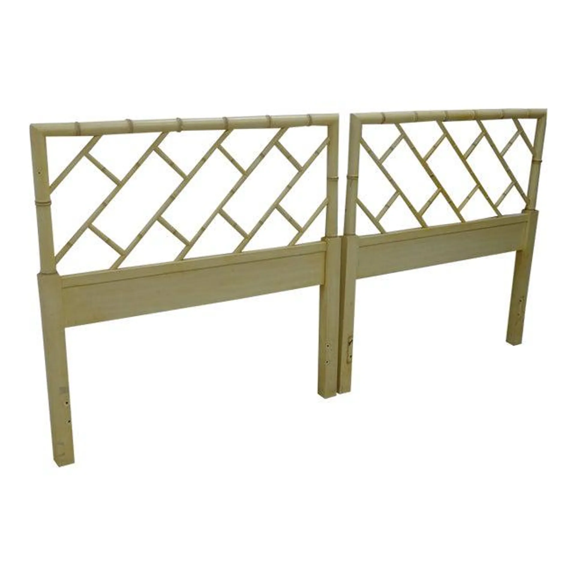 Faux Bamboo Chippendale Twin Headboards - A Pair
