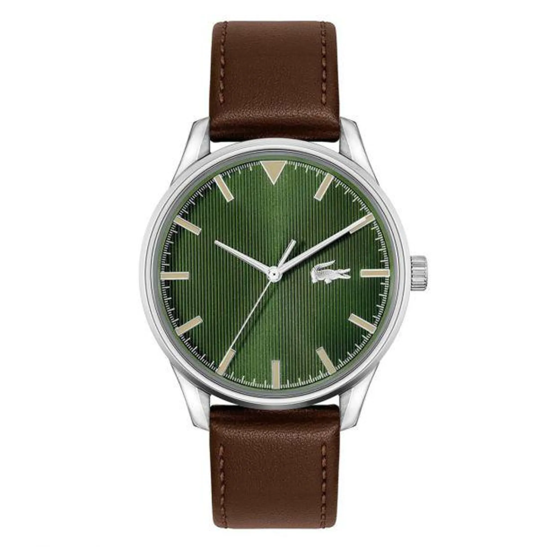 Lacoste Men's 42mm Vienna Quartz Brown Strap Watch - Green Dial