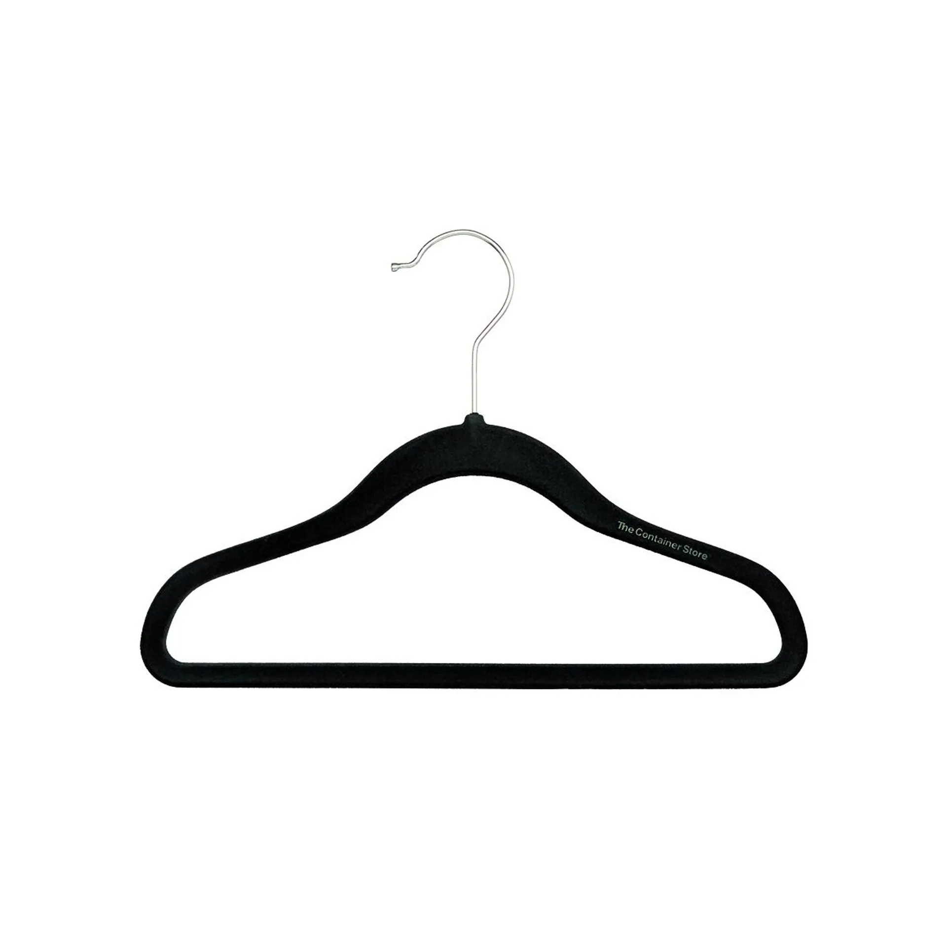 The Container Store Black Kid's Premium Non-Slip Velvet Hangers