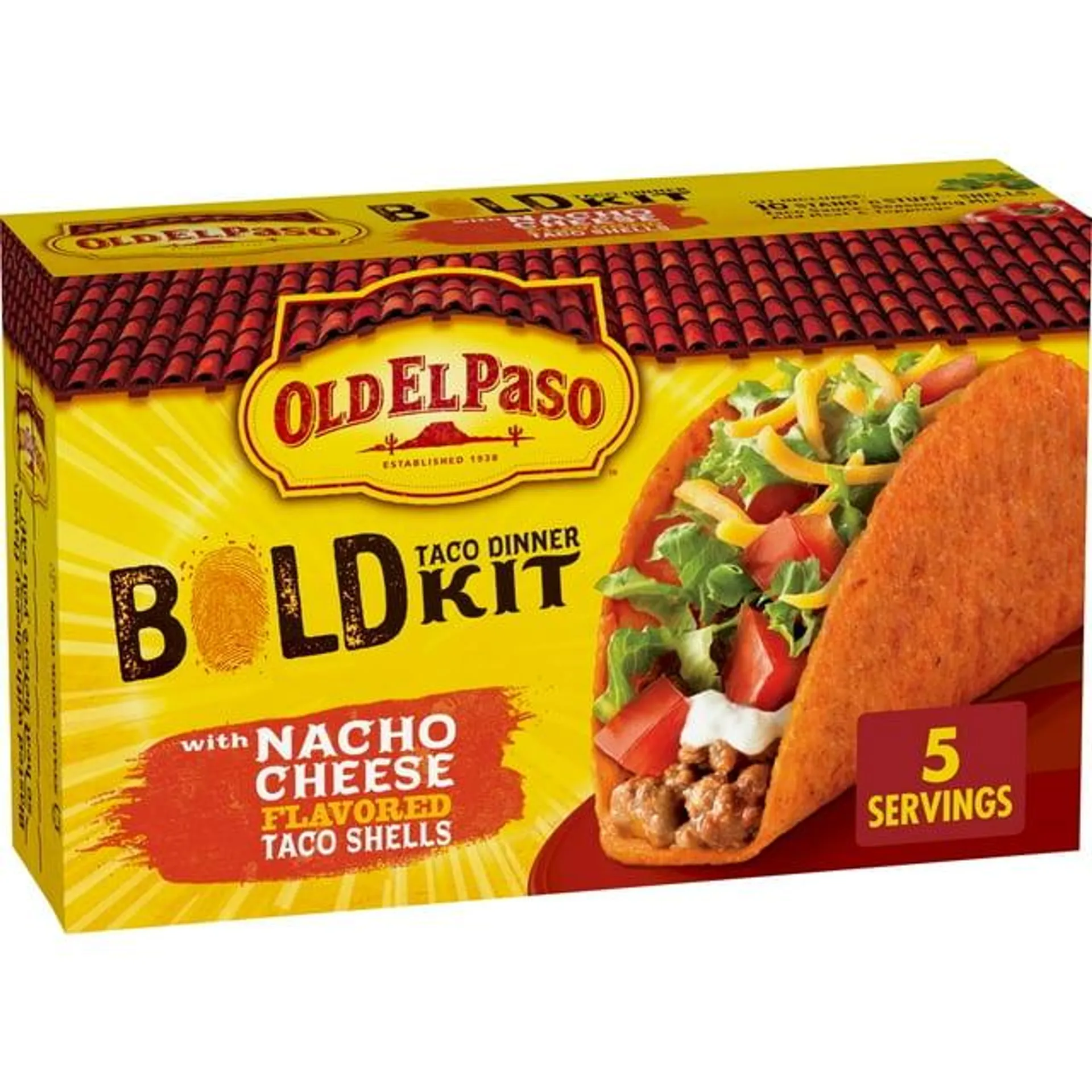 Old El Paso Stand 'N Stuff Bold Nacho Cheese Flavored Taco Dinner Kit, 9.5 oz.