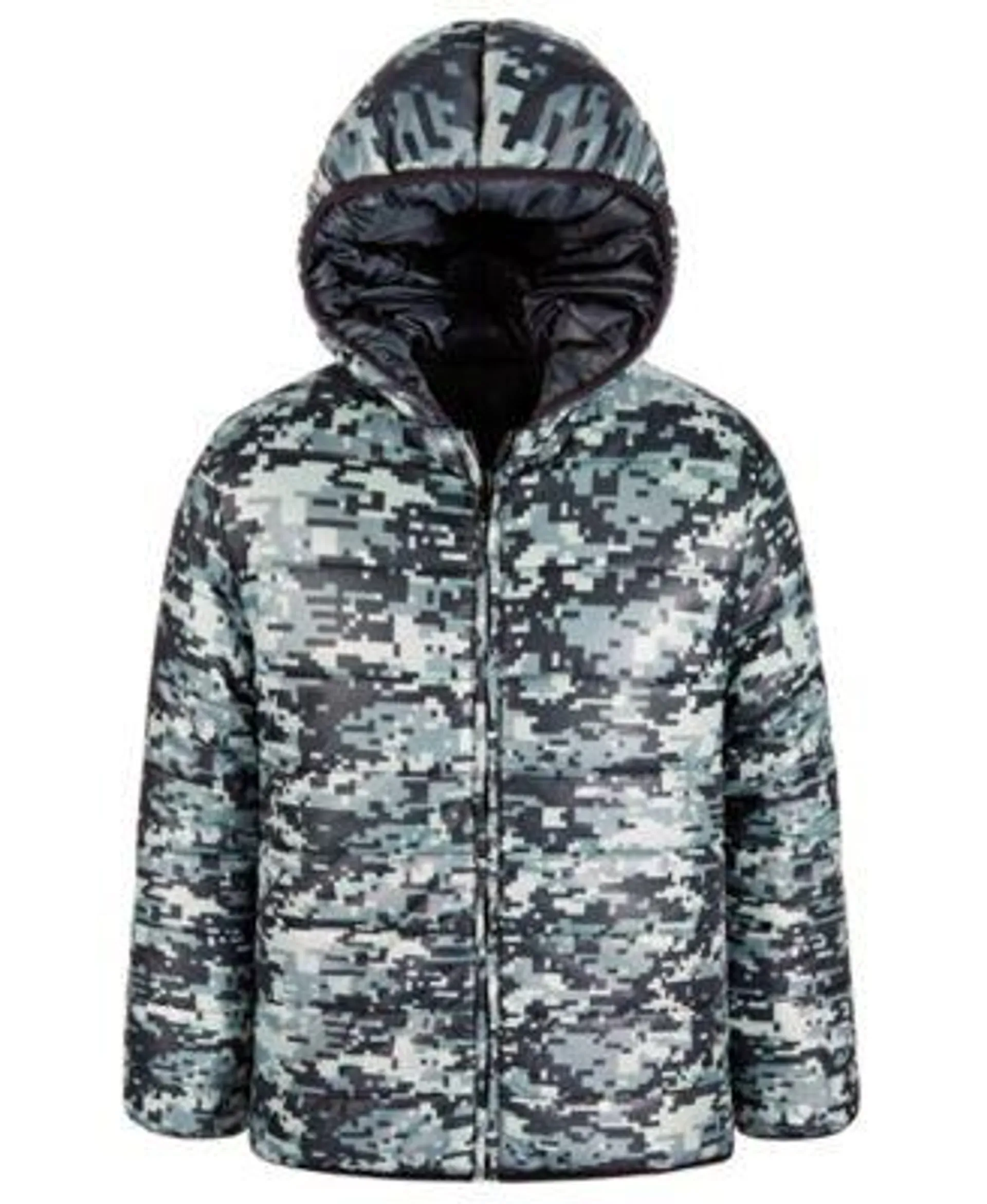 Little & Big Boys Camo to Solid Reversible Hooded Puffer Jacket, Created for Macy's